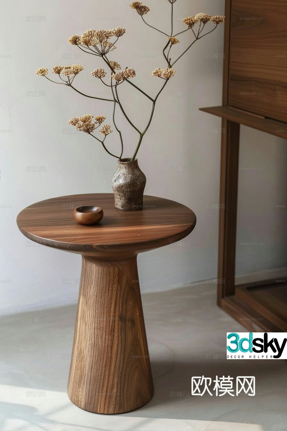 New Chinese style side table side table corner table round table jewelry ornament combination 3D model
