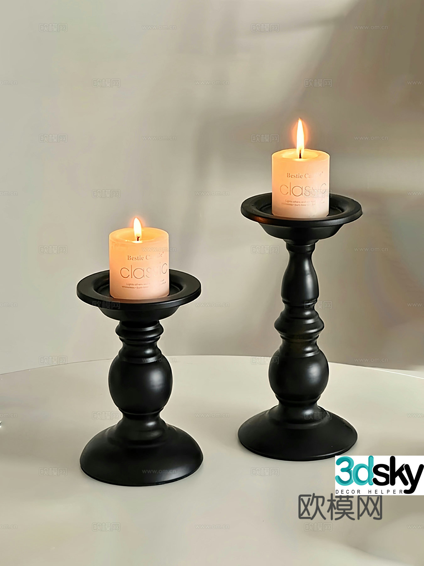 American candlestick decoration ornament 3d model