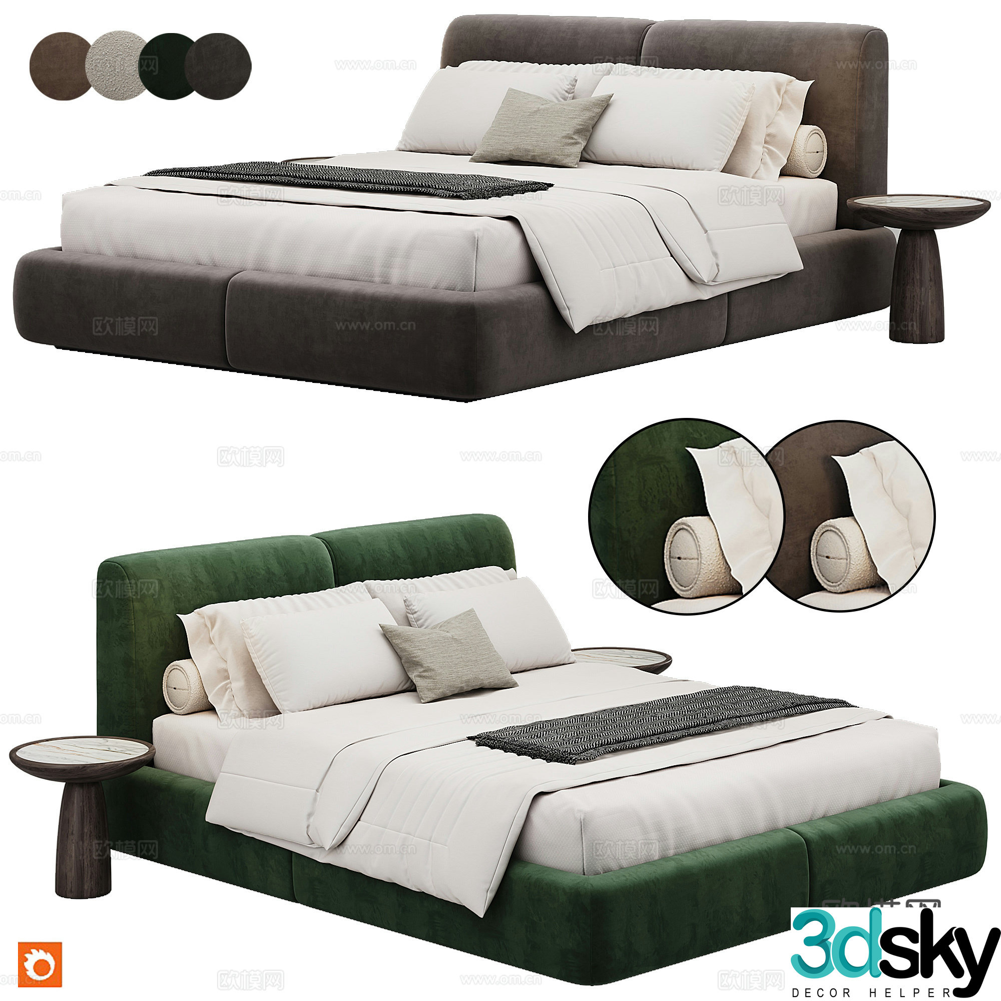 MARGOT Bed By Domkapa Bedroom Modern Double 3D Model
