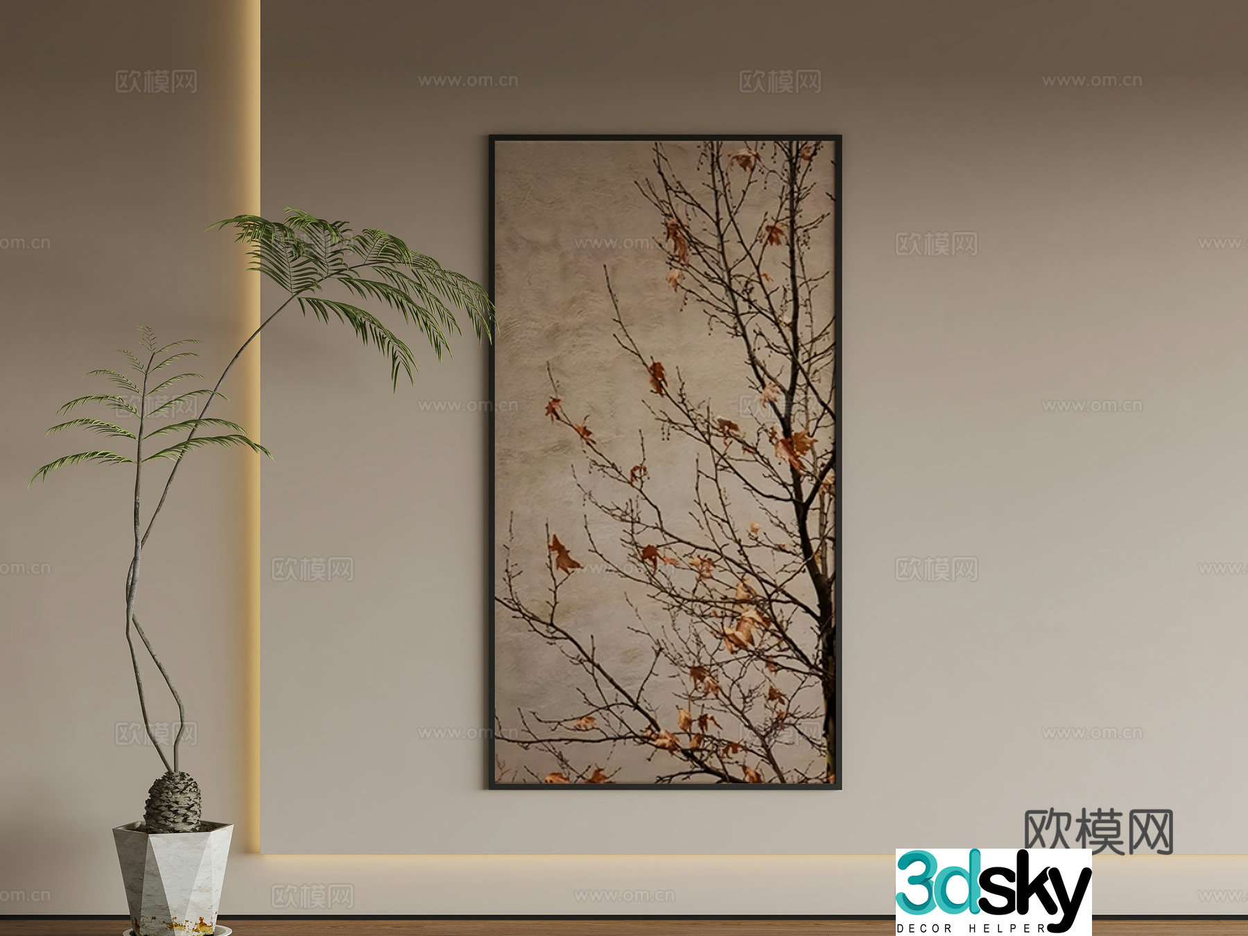 New Chinese style hanging painting 3D model