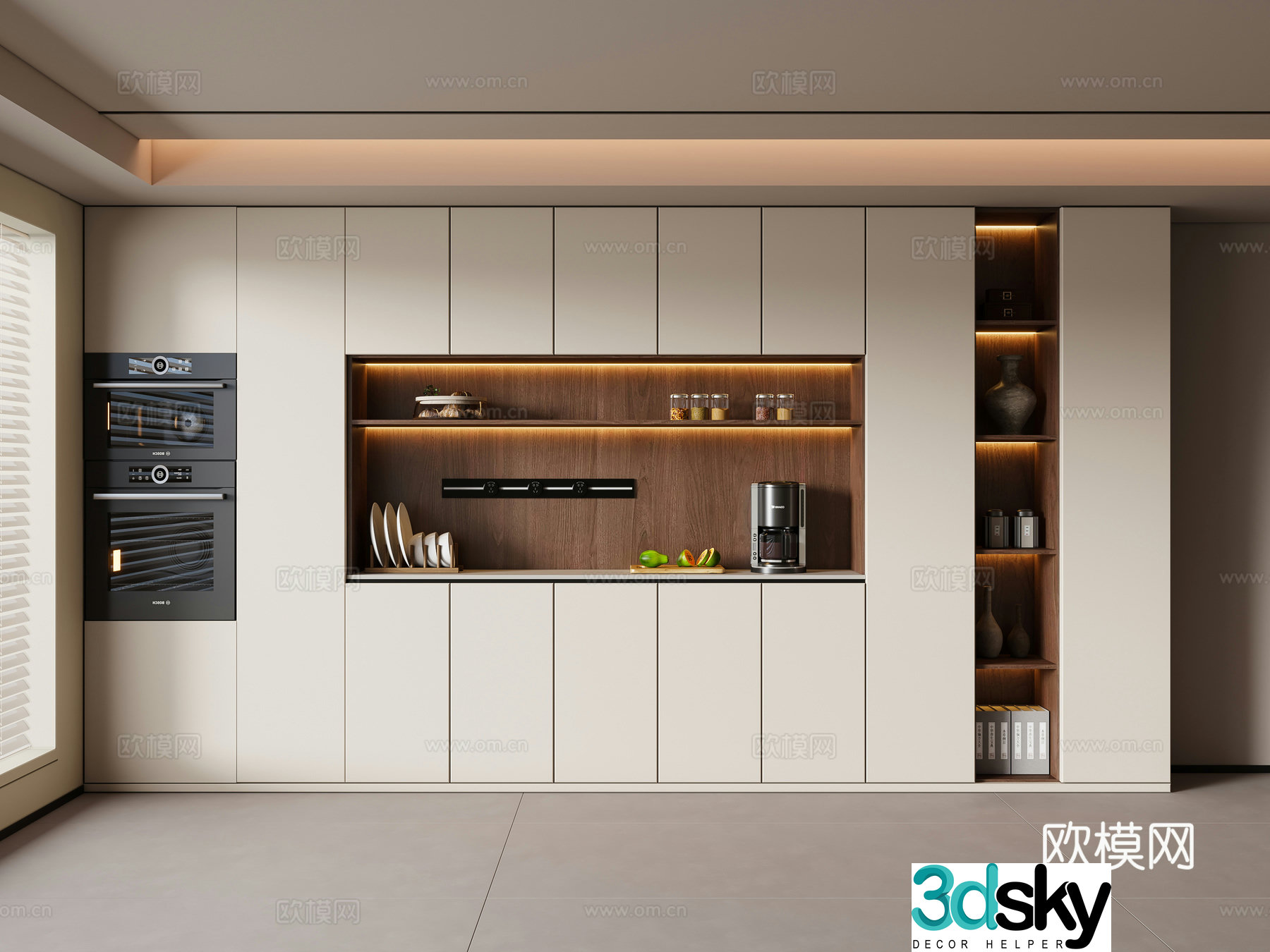New Chinese Song style sideboard wine cabinet 3D model