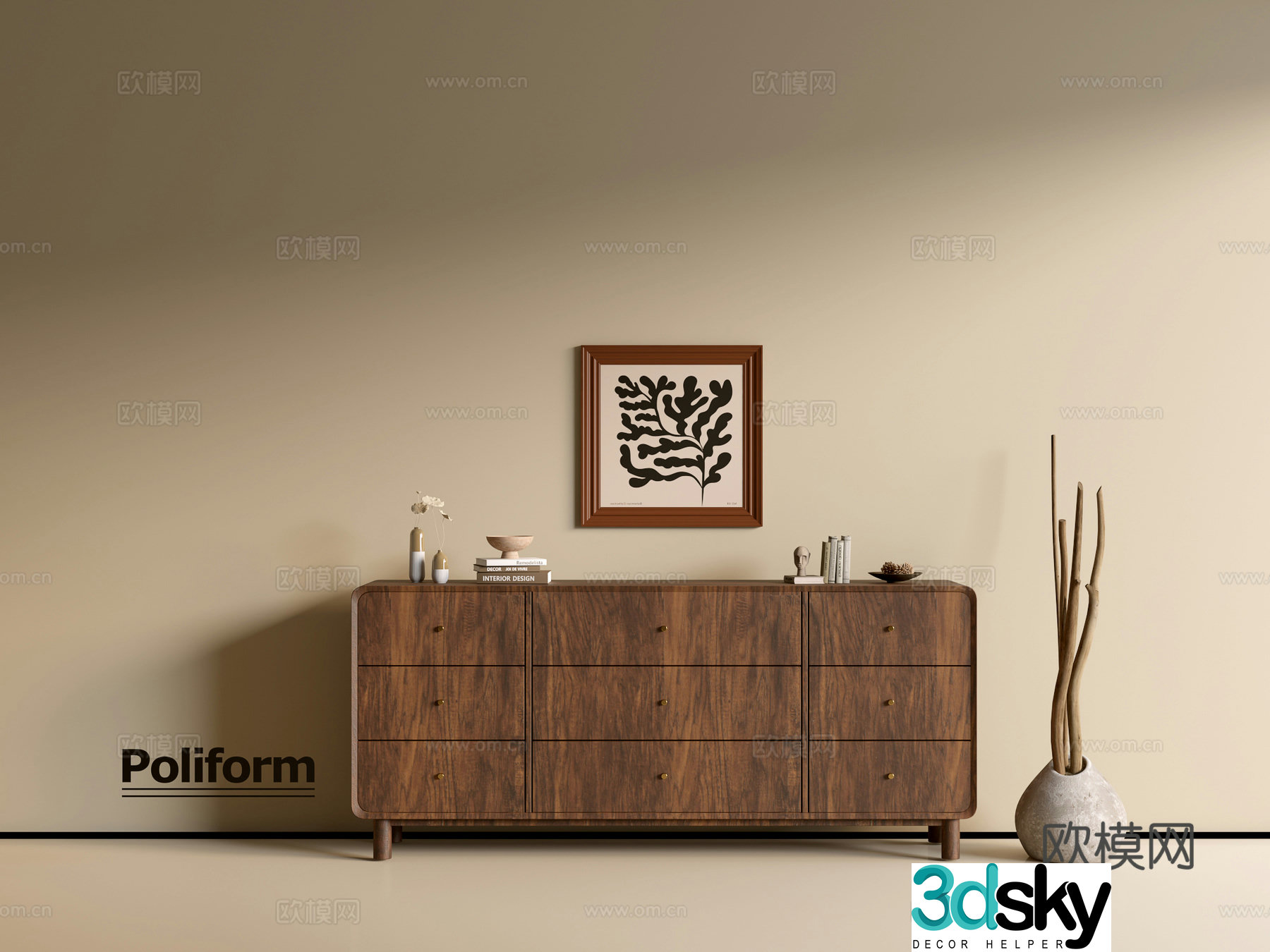 Modern wood grain cabinet ins wind minimalist wind cabinet whole cabinet sideboard balcony cabinet storage 3D model