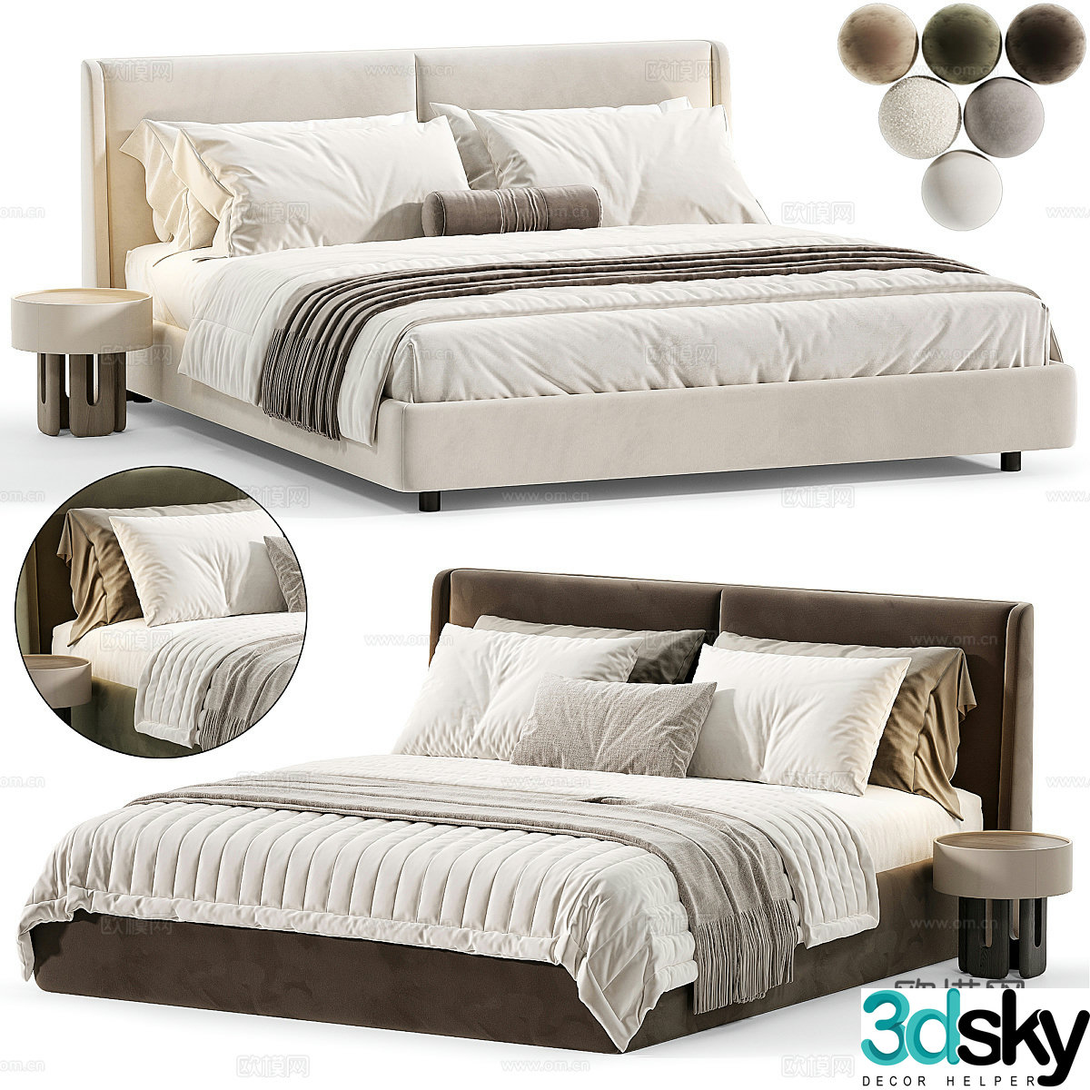 Background double bed 3d model