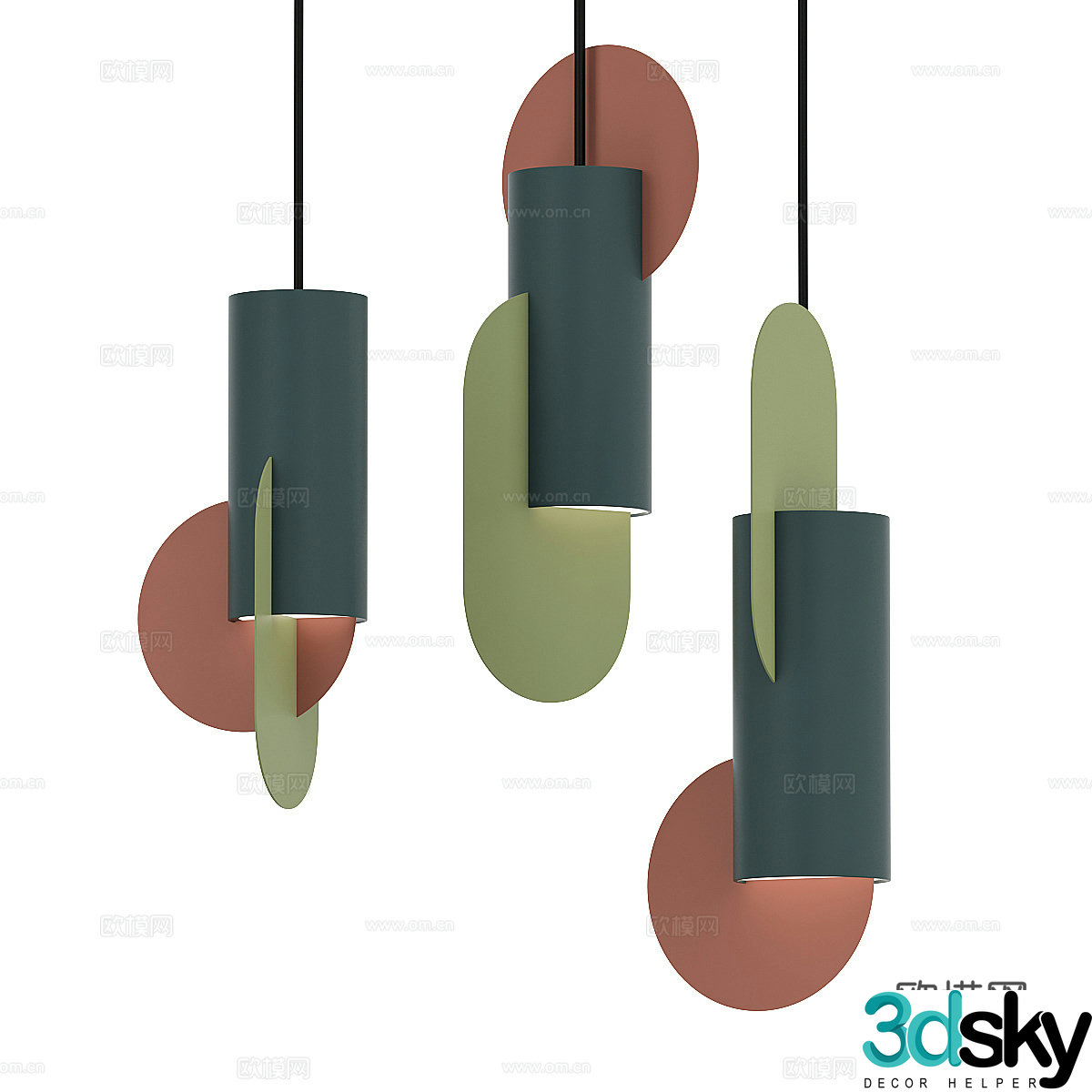 Modern cream style decorative small chandelier 3d model