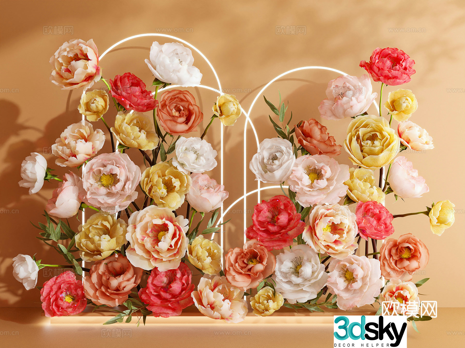Art installation Paper art flower Beauty 3D model