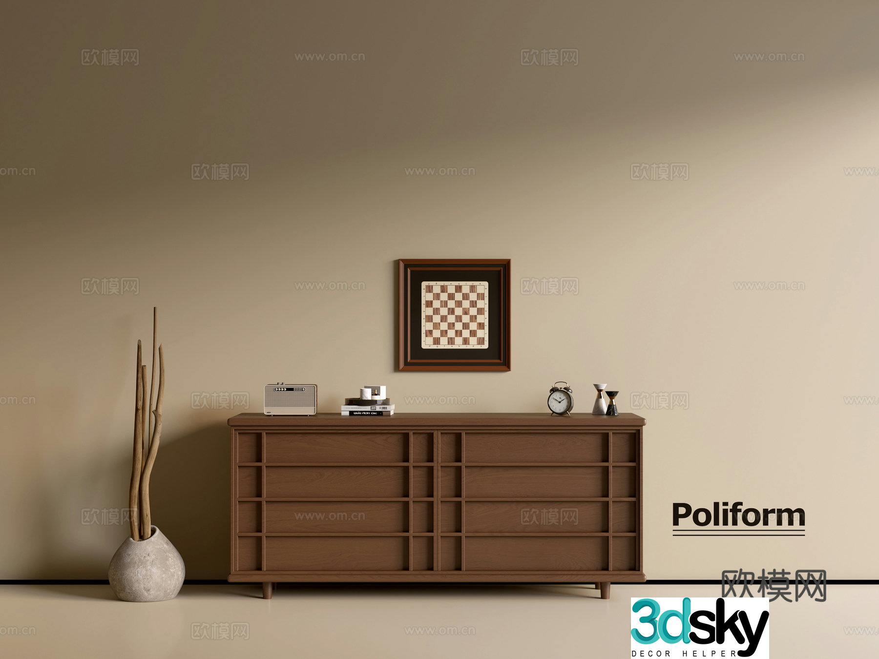 Modern wood grain cabinet ins wind minimalist wind cabinet whole cabinet sideboard balcony cabinet storage 3D model