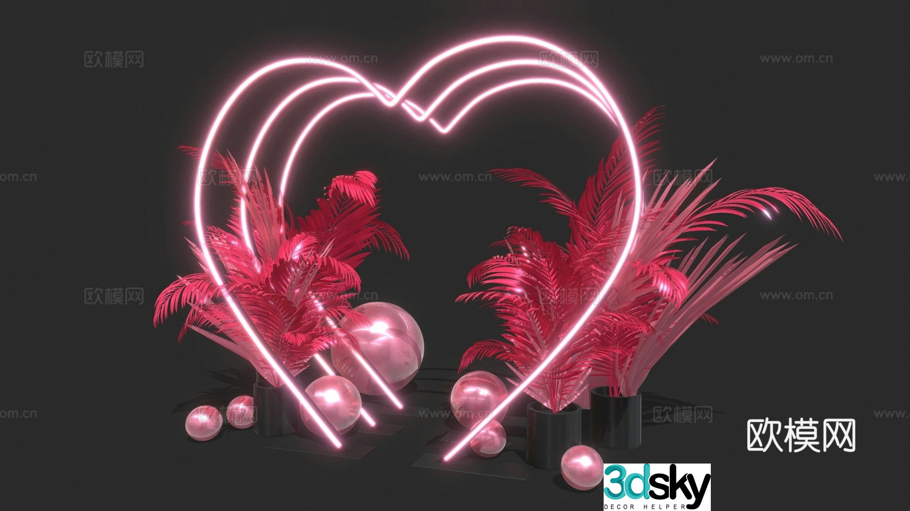 Modern love device Valentine’s Day beauty love device Holiday beauty 3D model