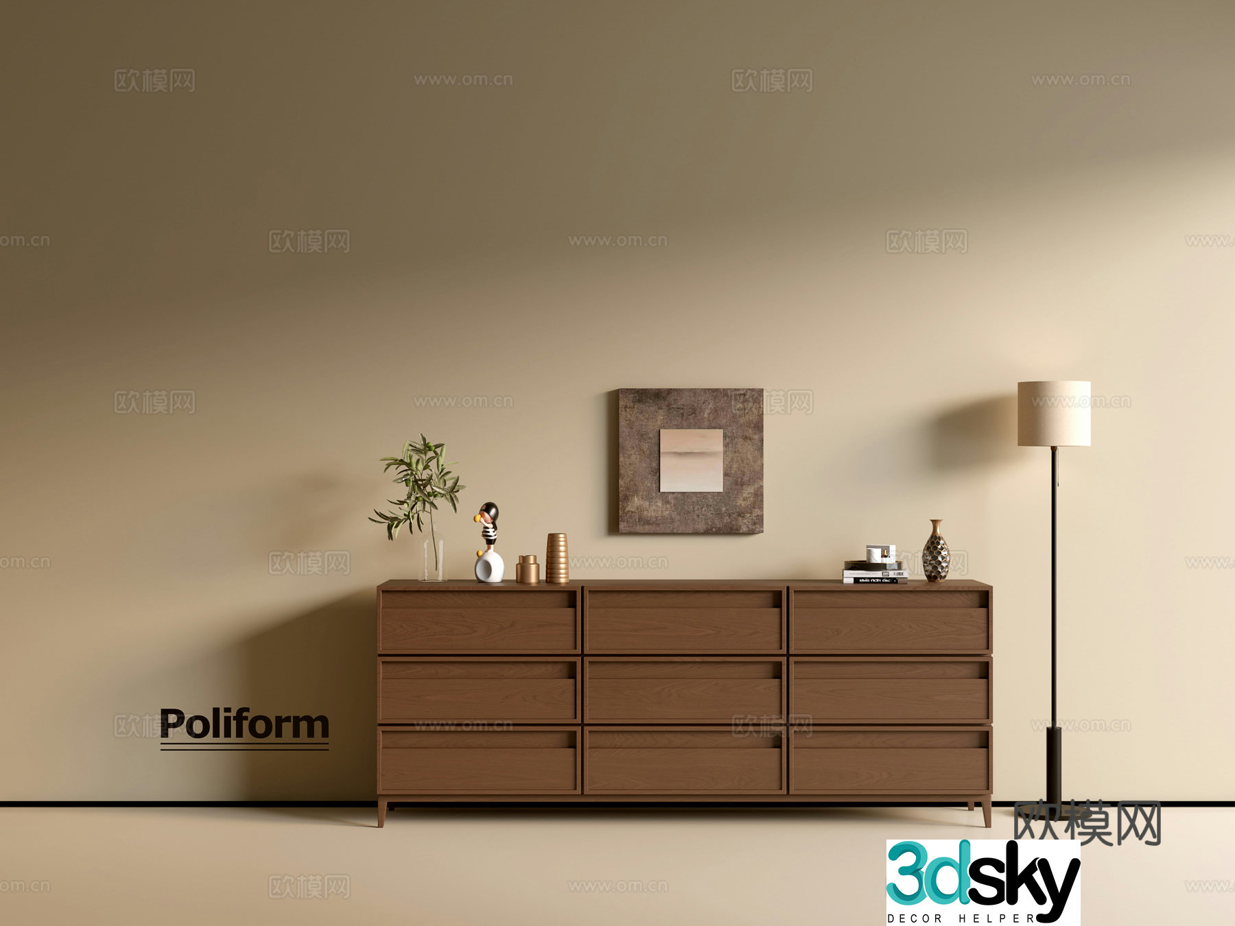 Modern wood grain cabinet ins wind minimalist wind cabinet whole cabinet sideboard balcony cabinet storage 3D model
