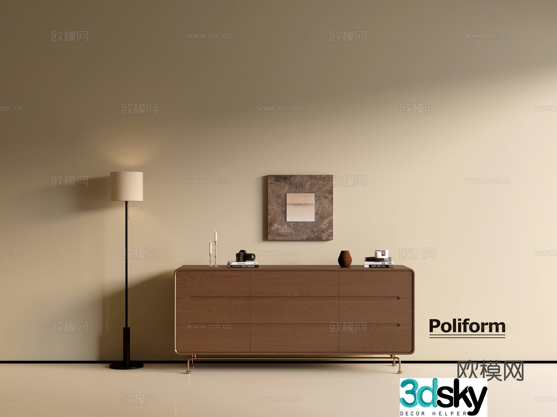 Modern wood grain cabinet ins wind minimalist wind cabinet whole cabinet sideboard balcony cabinet storage 3D model