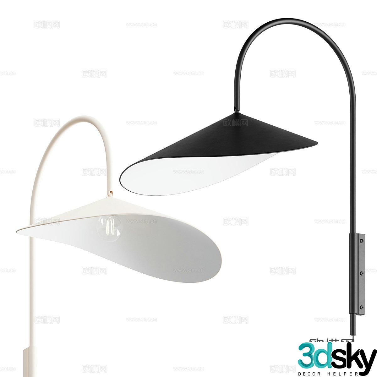 Modern minimalist decorative wall lamp 3d model