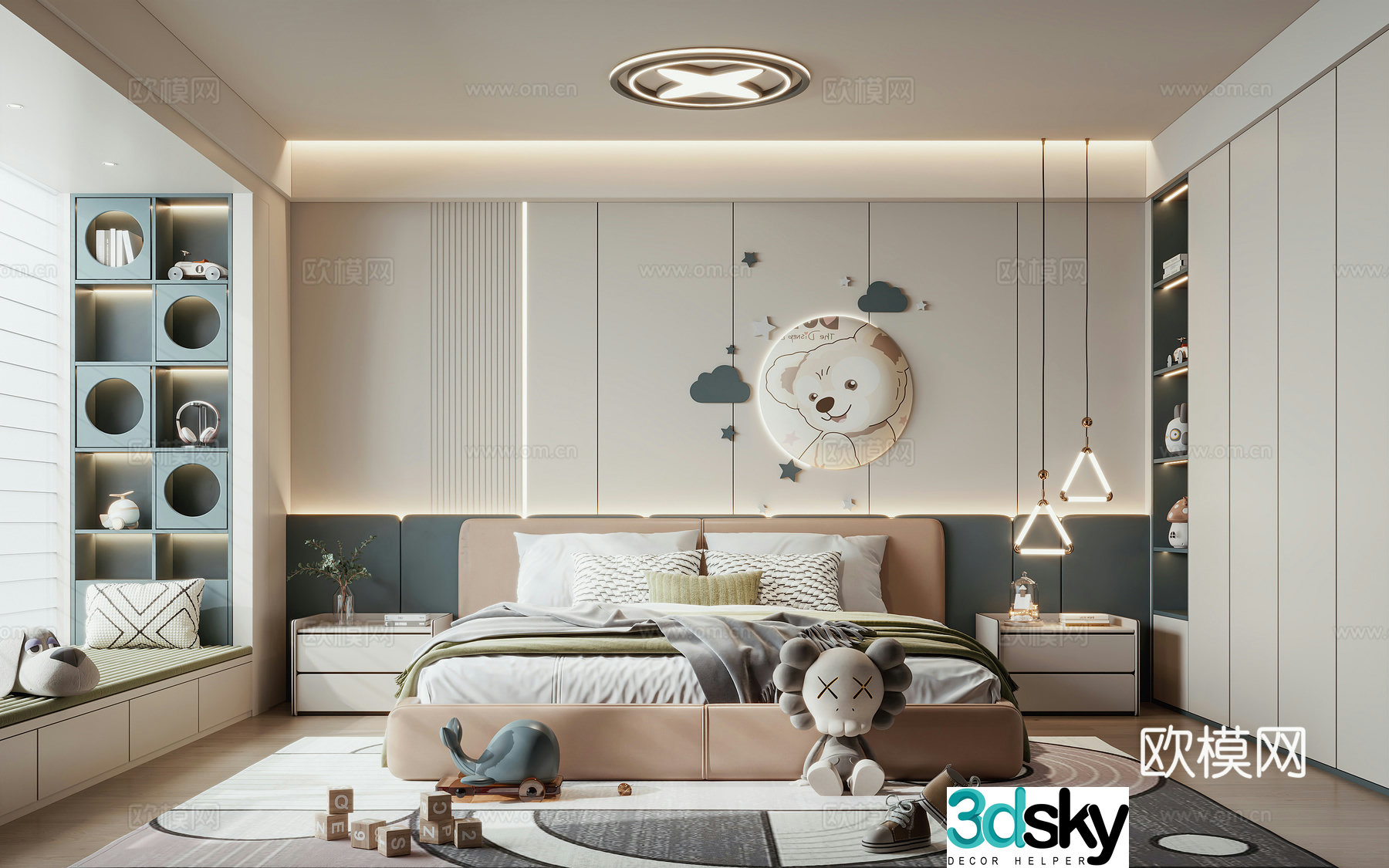 Modern children’s room 3d model