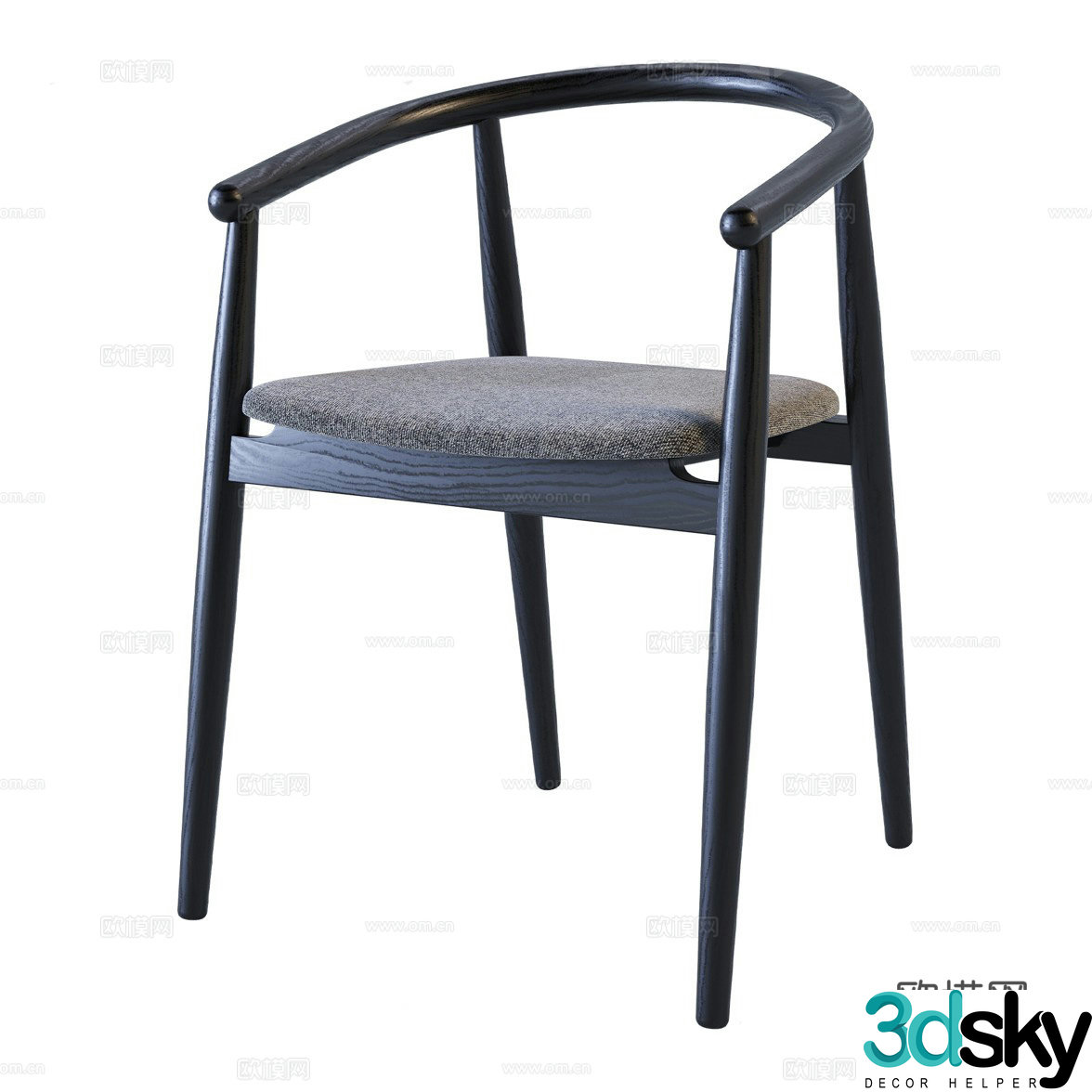 New Chinese wooden chair 3d model