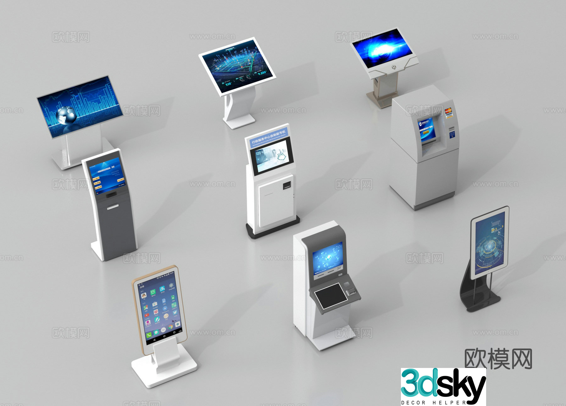 All-in-one machine, dialing machine, touch all-in-one machine, inquiry machine, ATM machine, automatic teller machine 3D model