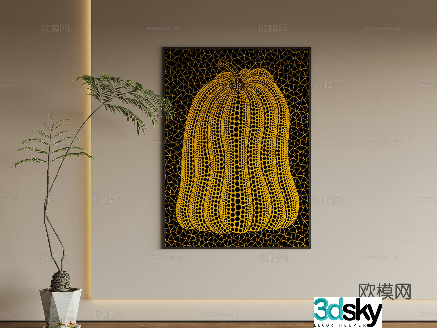 3D model of medieval style hanging painting