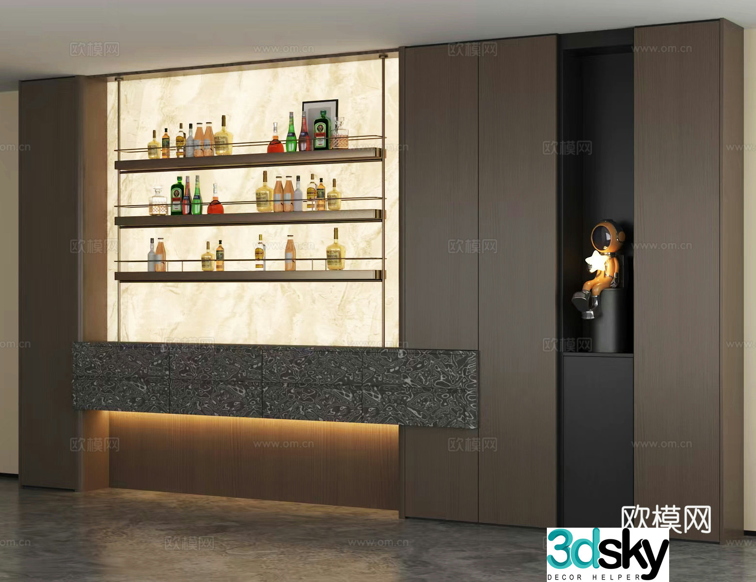 Italian wine cabinet 3D model