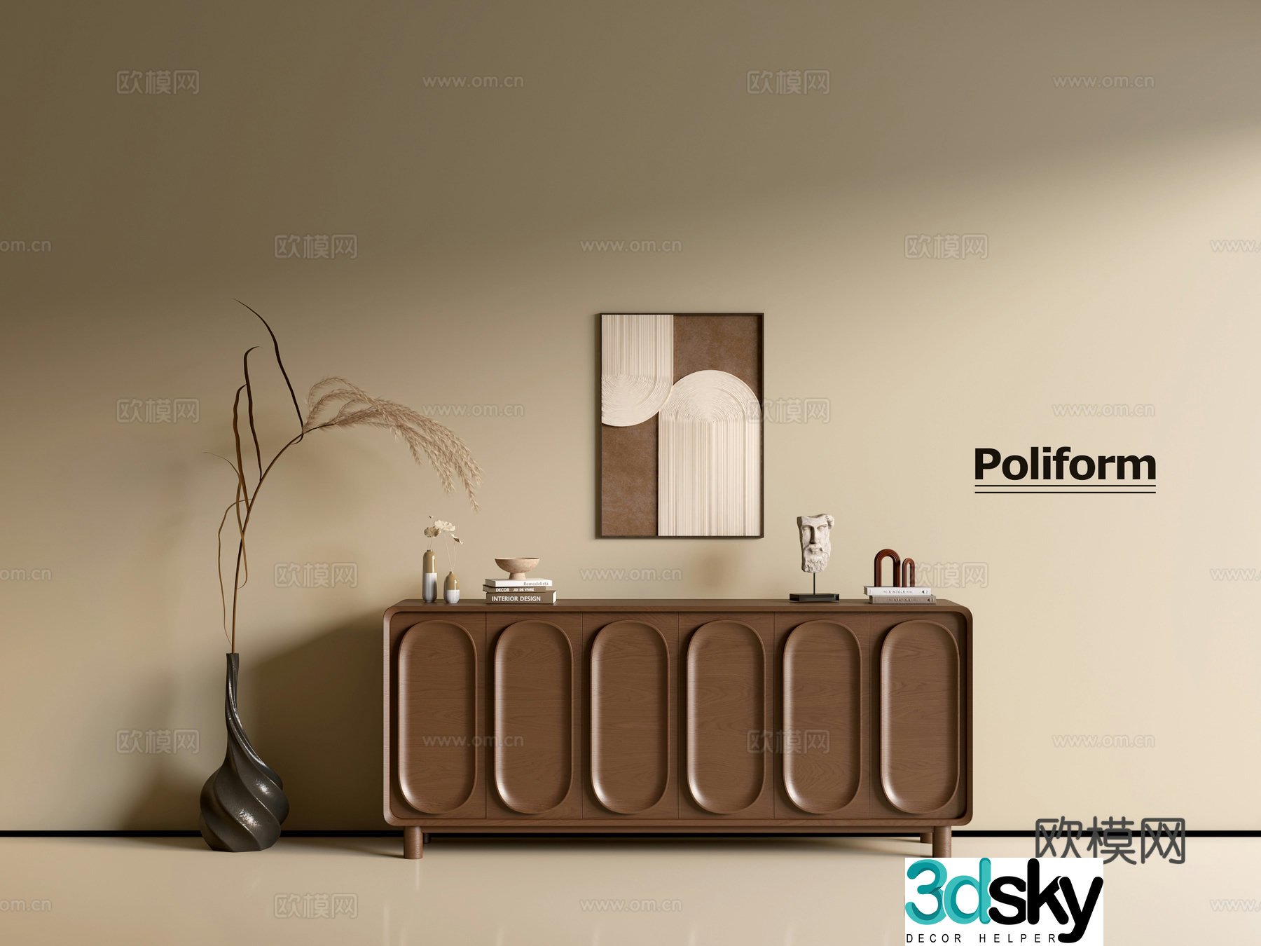 Modern wood grain cabinet ins wind minimalist wind cabinet whole cabinet sideboard balcony cabinet storage 3D model