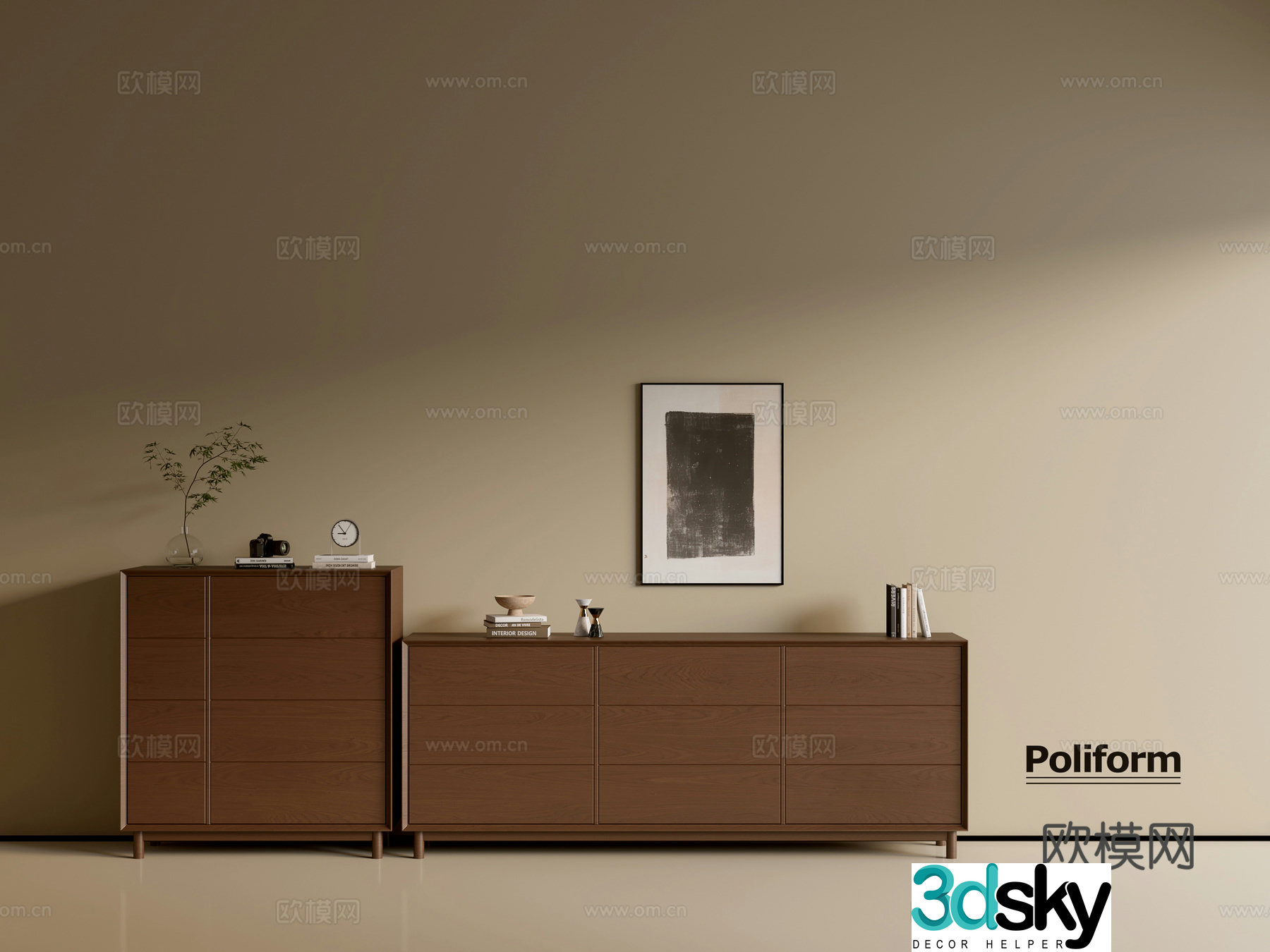 Modern wood grain cabinet ins wind minimalist wind cabinet whole cabinet sideboard balcony cabinet storage 3D model
