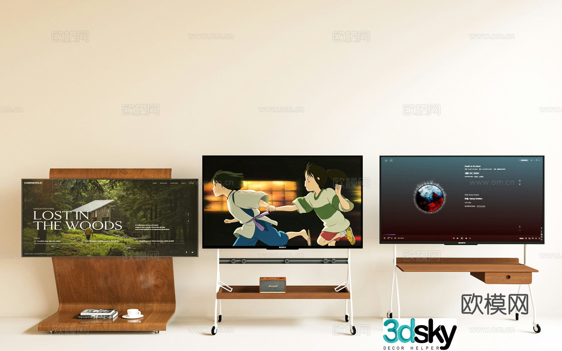 TV Middle style stand TV TV stand bracket Laser TV Mobile TV Fall 3D model