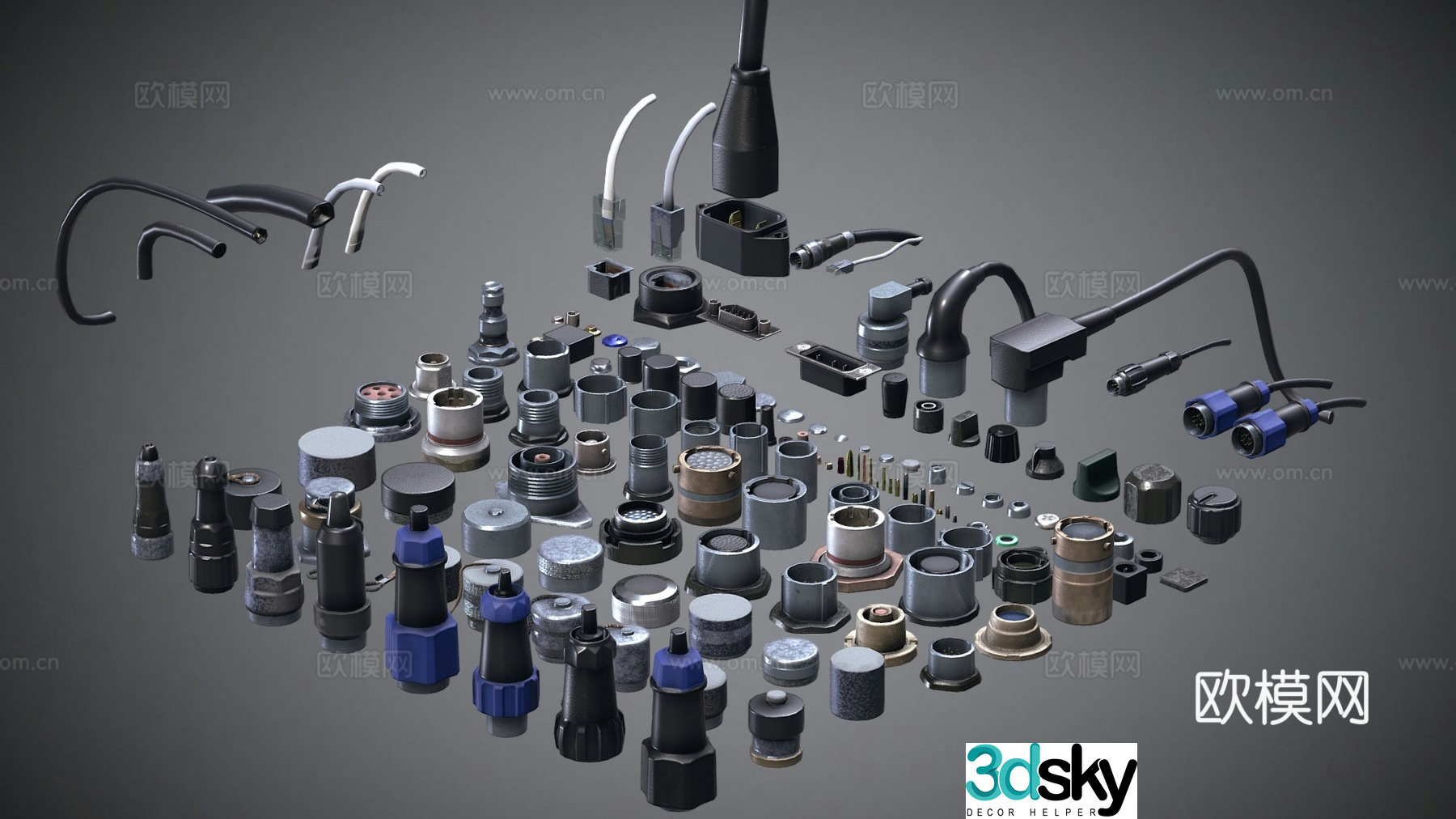 Technological hardware, hardware parts, parts combination 3D model