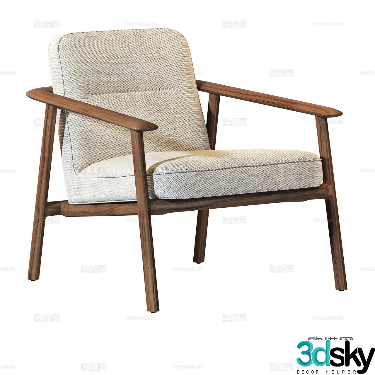 Boss Design Retro Leisure Chair New Chinese Style Leisure Chair Minimalist Leisure Chair 3D Model