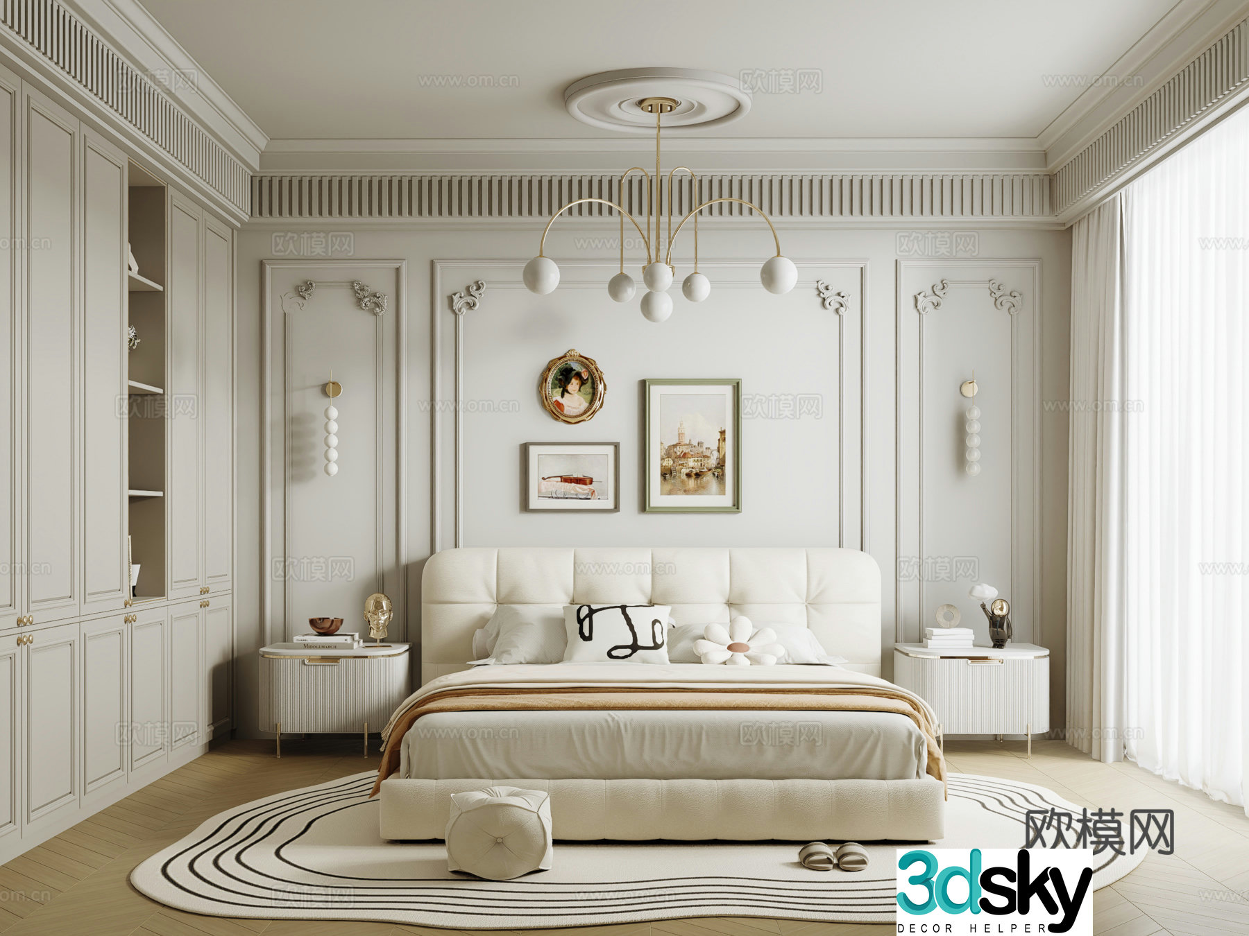 French home bedroom master bedroom 3d model