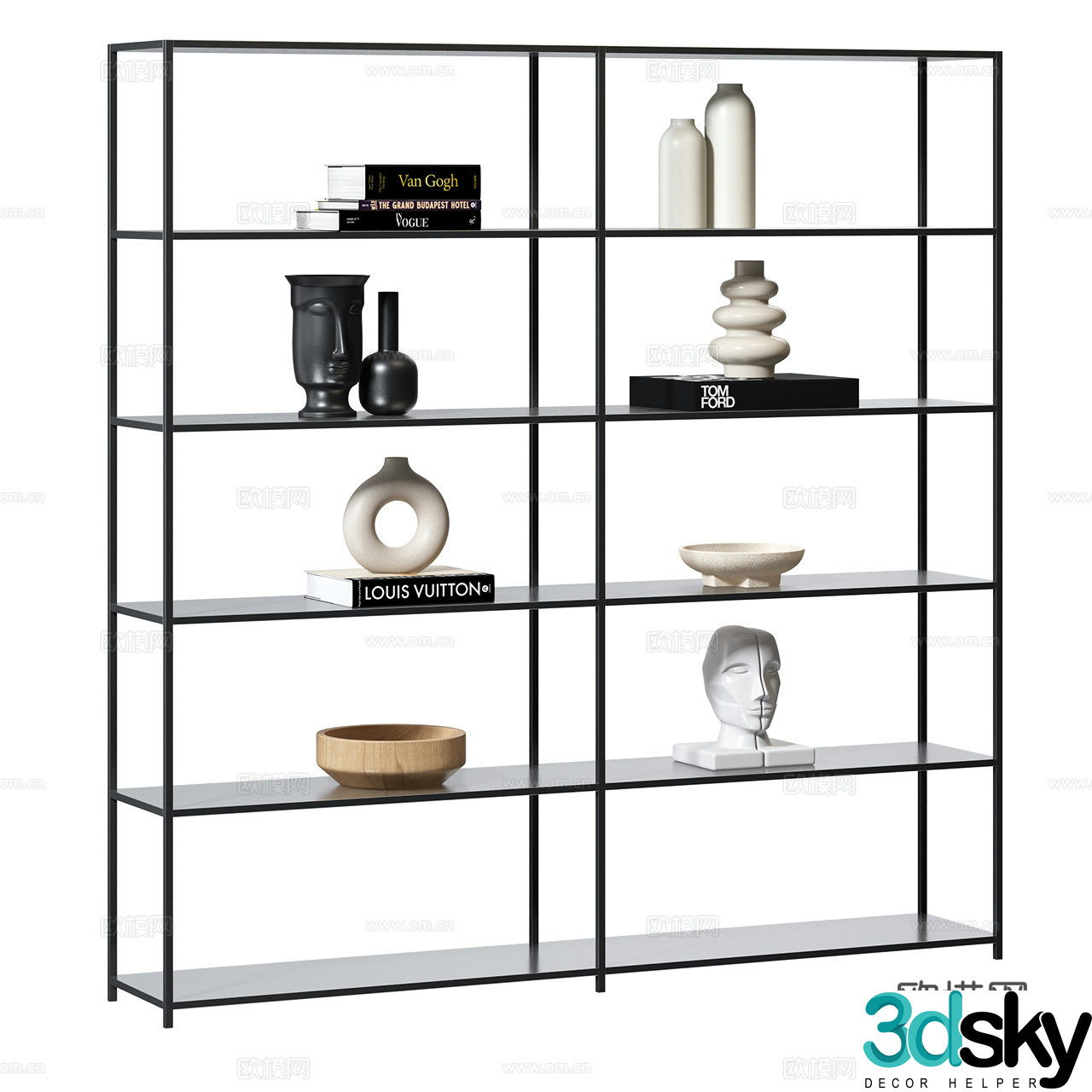 MDF Italia Minimalist Bookshelf Bookshelf Decoration Shelf Display Shelf Decoration 3D Model