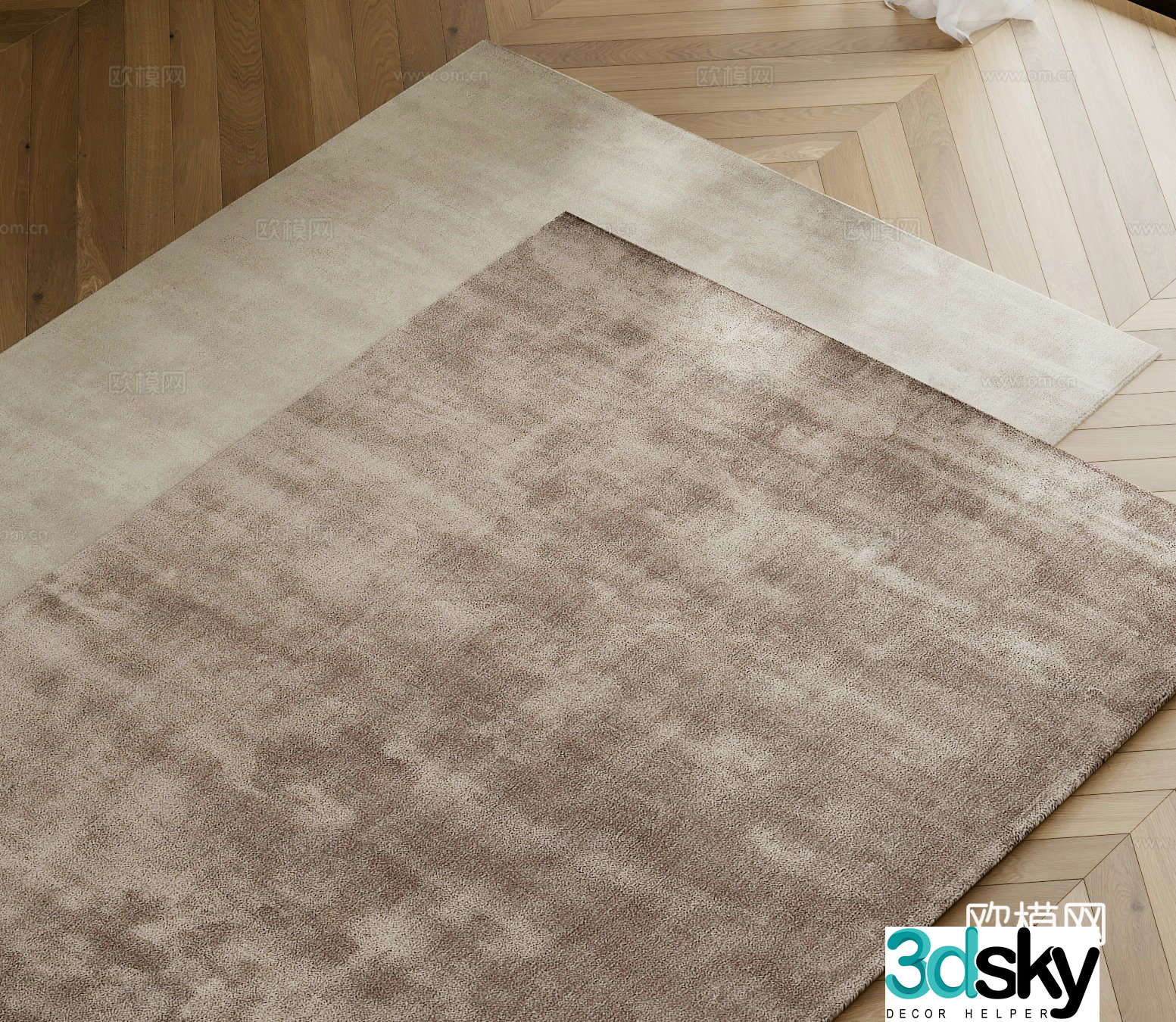 Middle-aged carpet tie-dye carpet Living room carpet Rectangular carpet Living room carpet 3d model