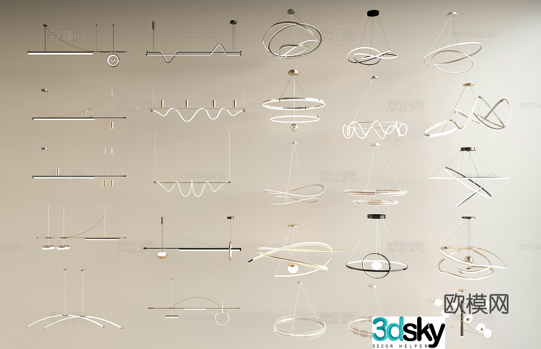 Modern chandeliers lamps living room chandeliers study chandeliers dining chandeliers 3D model