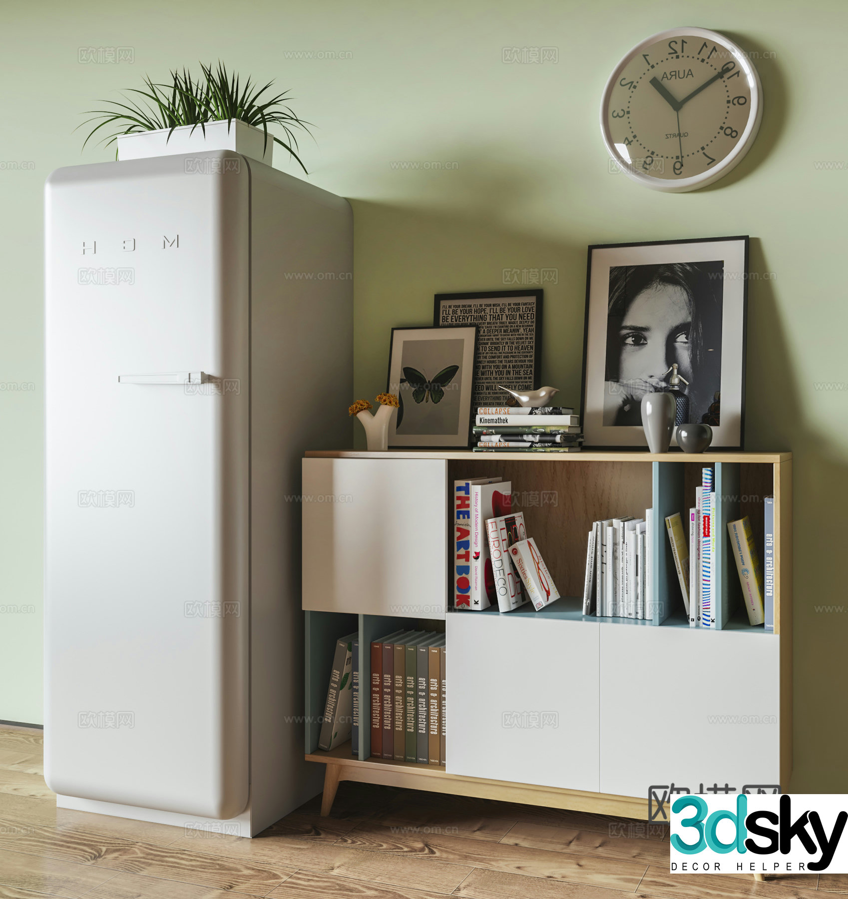 Modern Nordic side cabinet simple side cabinet porch decoration cabinet low cabinet bookcase 3D model