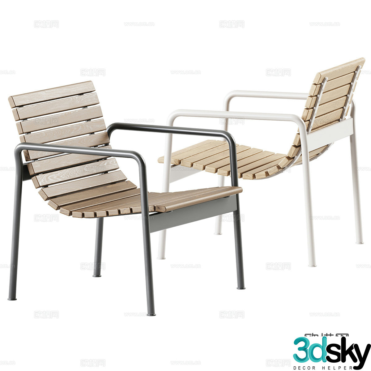 Modern Italian minimalist stainless steel armchair 3d model