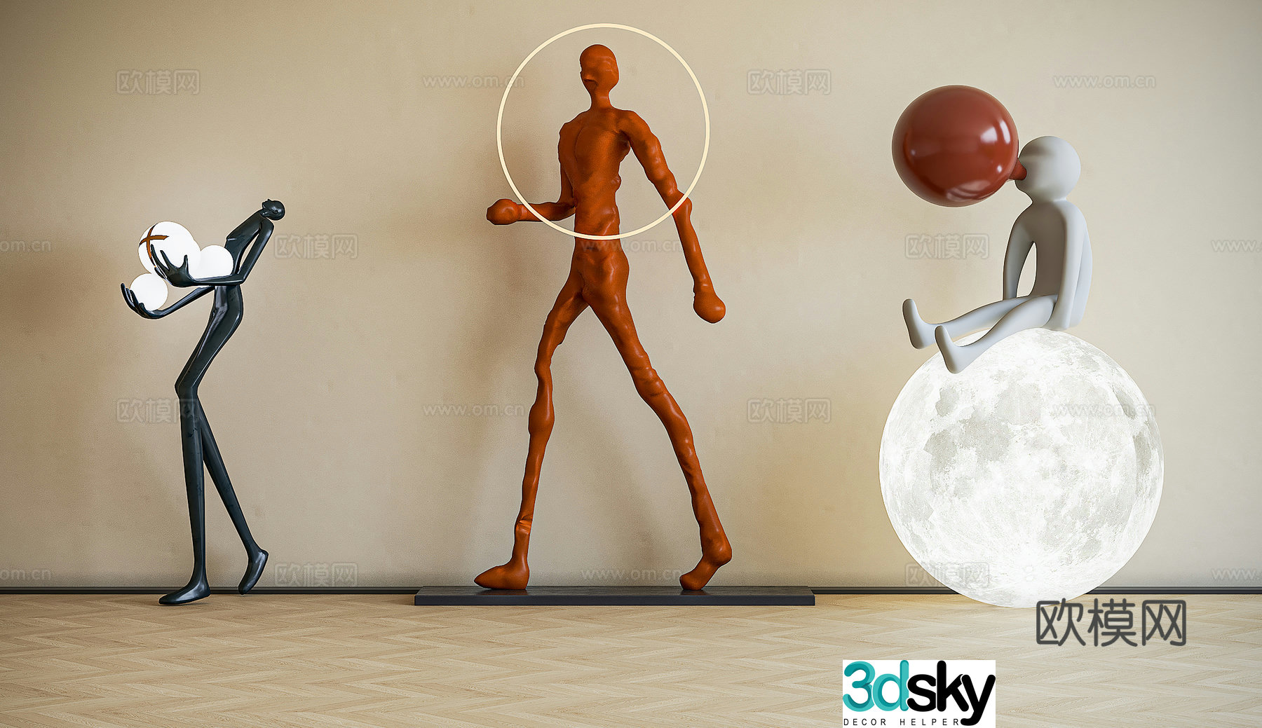 Modern minimalist sculpture 3d model