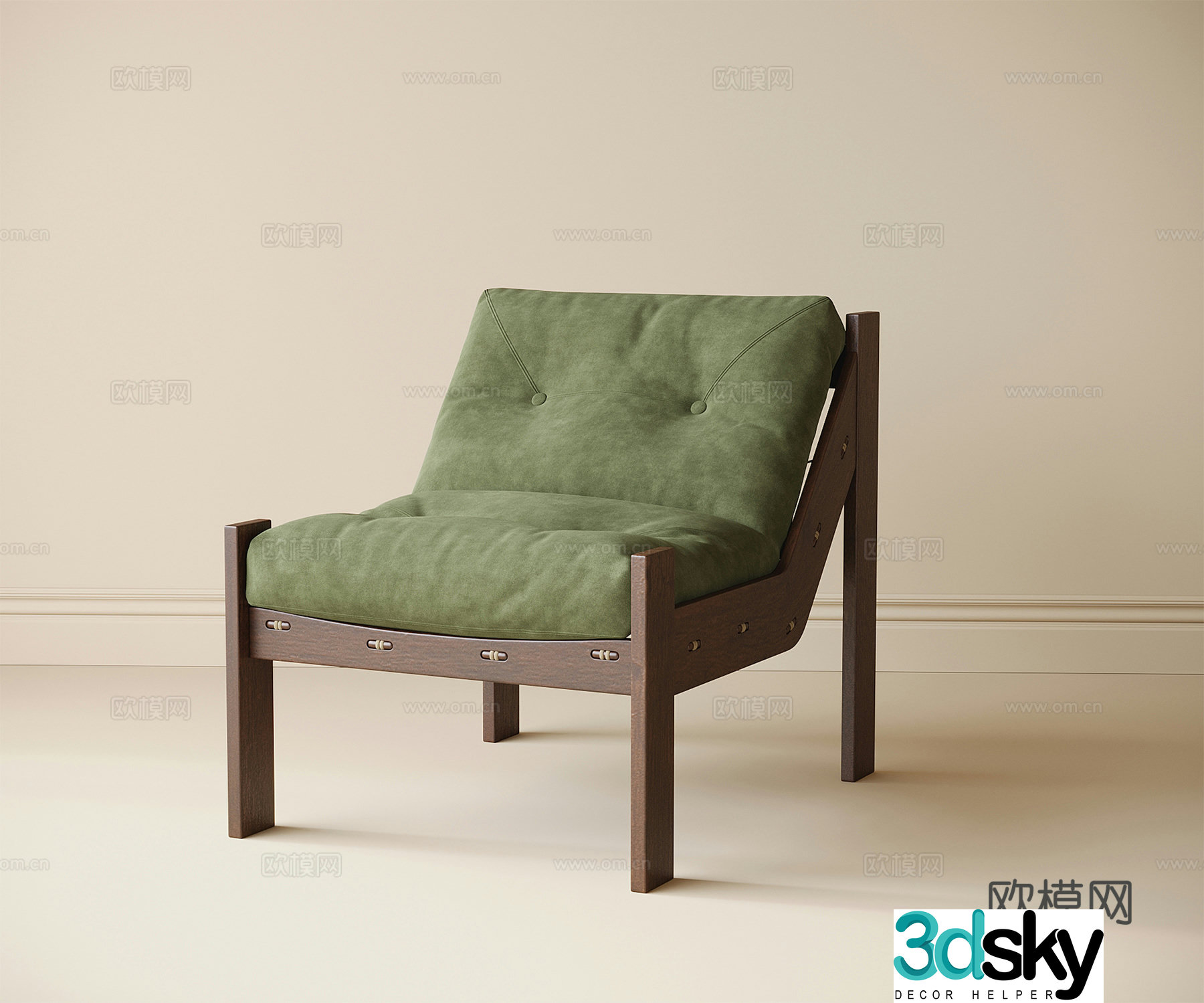 Modern casual chair single chair 3d model