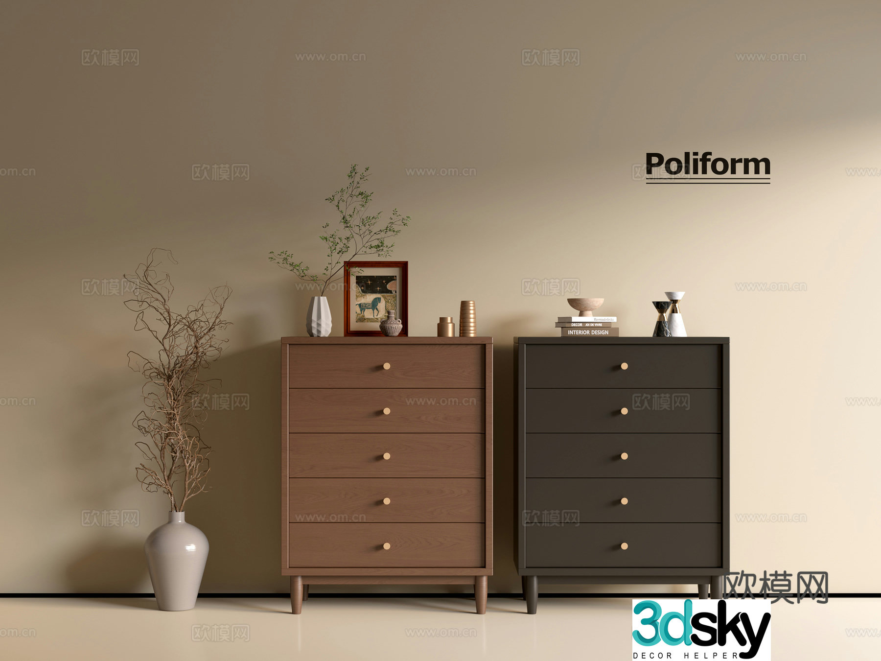 Modern wood grain cabinet ins wind minimalist wind cabinet whole cabinet sideboard balcony cabinet storage 3D model