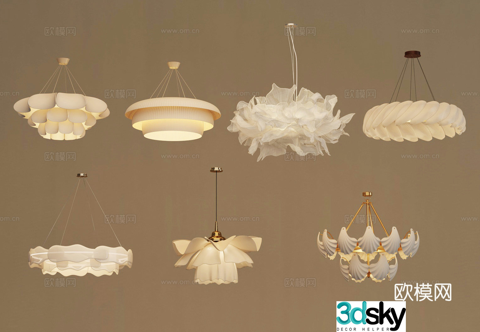 Modern chandelier 3d model