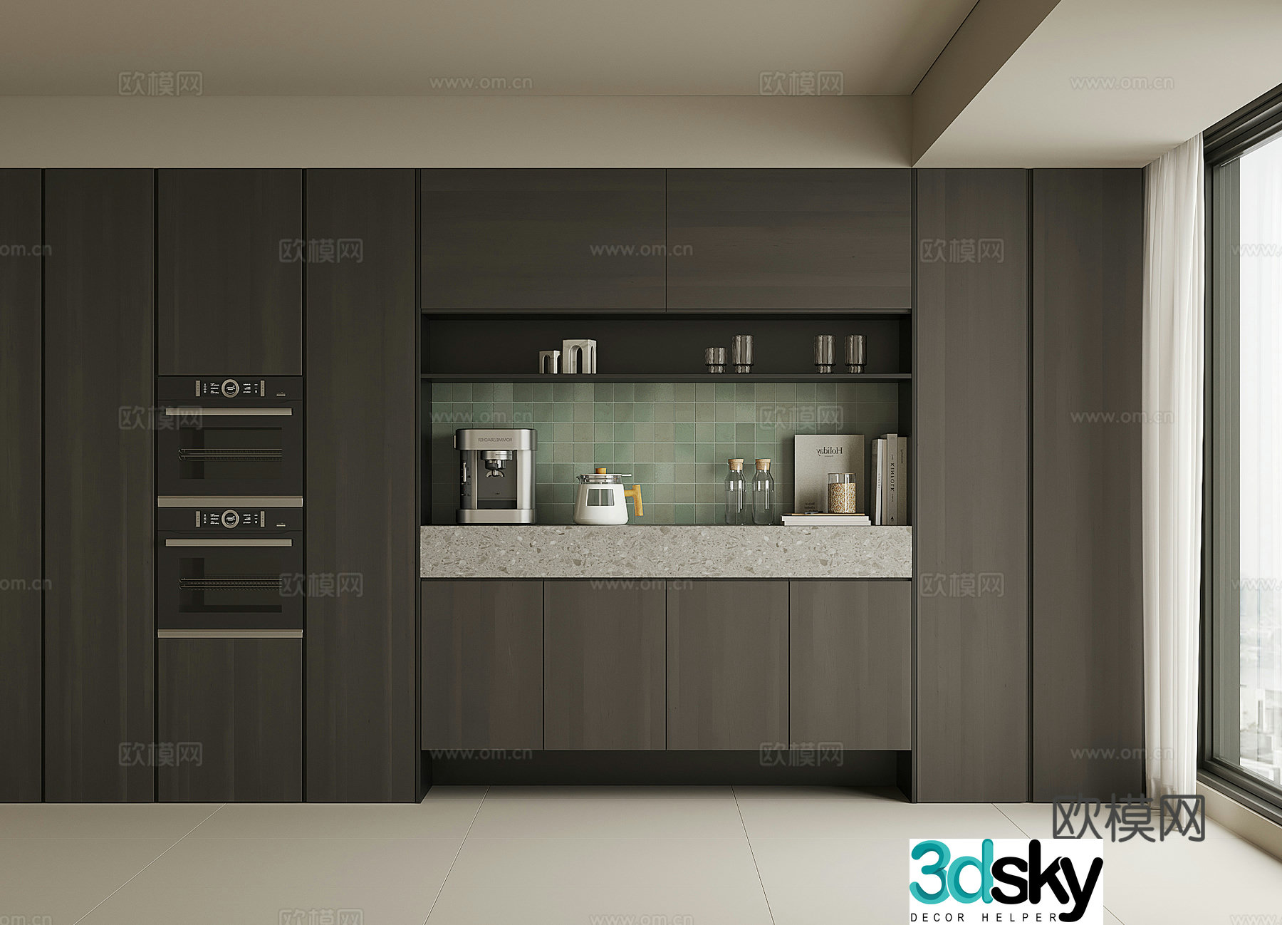 Modern home sideboard 3D model