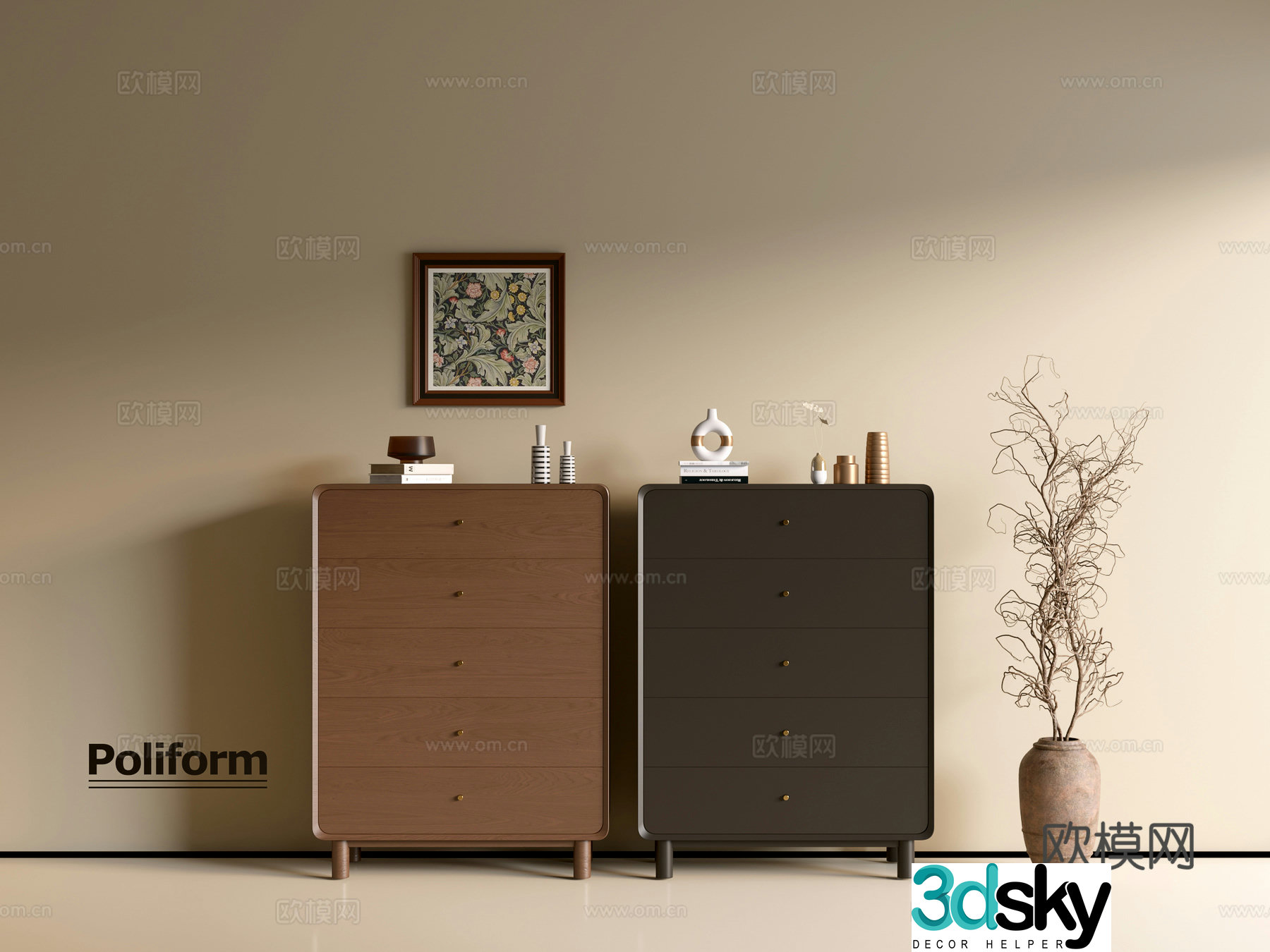 Modern wood grain cabinet ins wind minimalist wind cabinet whole cabinet sideboard balcony cabinet storage 3D model