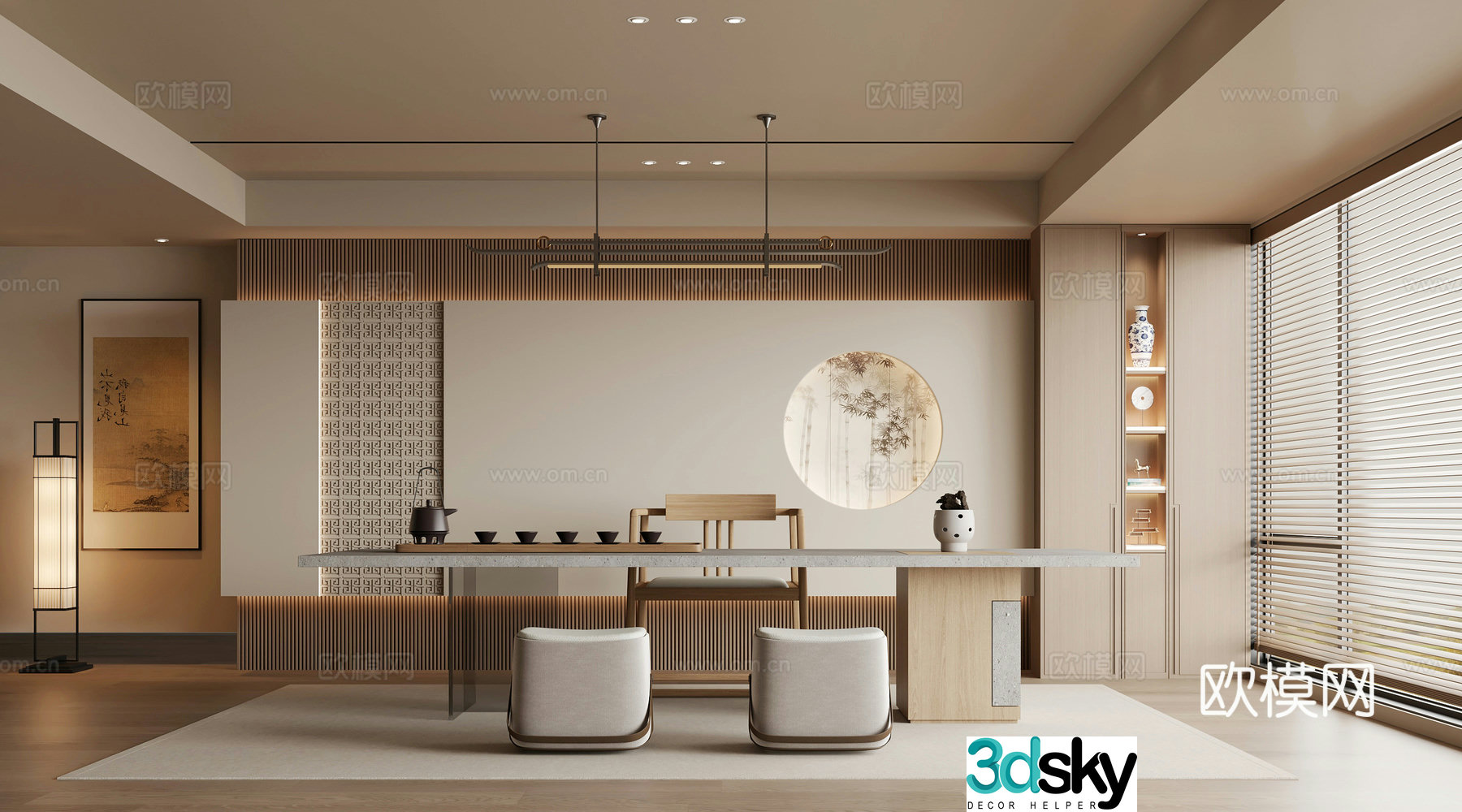 New Chinese tea room 3D model