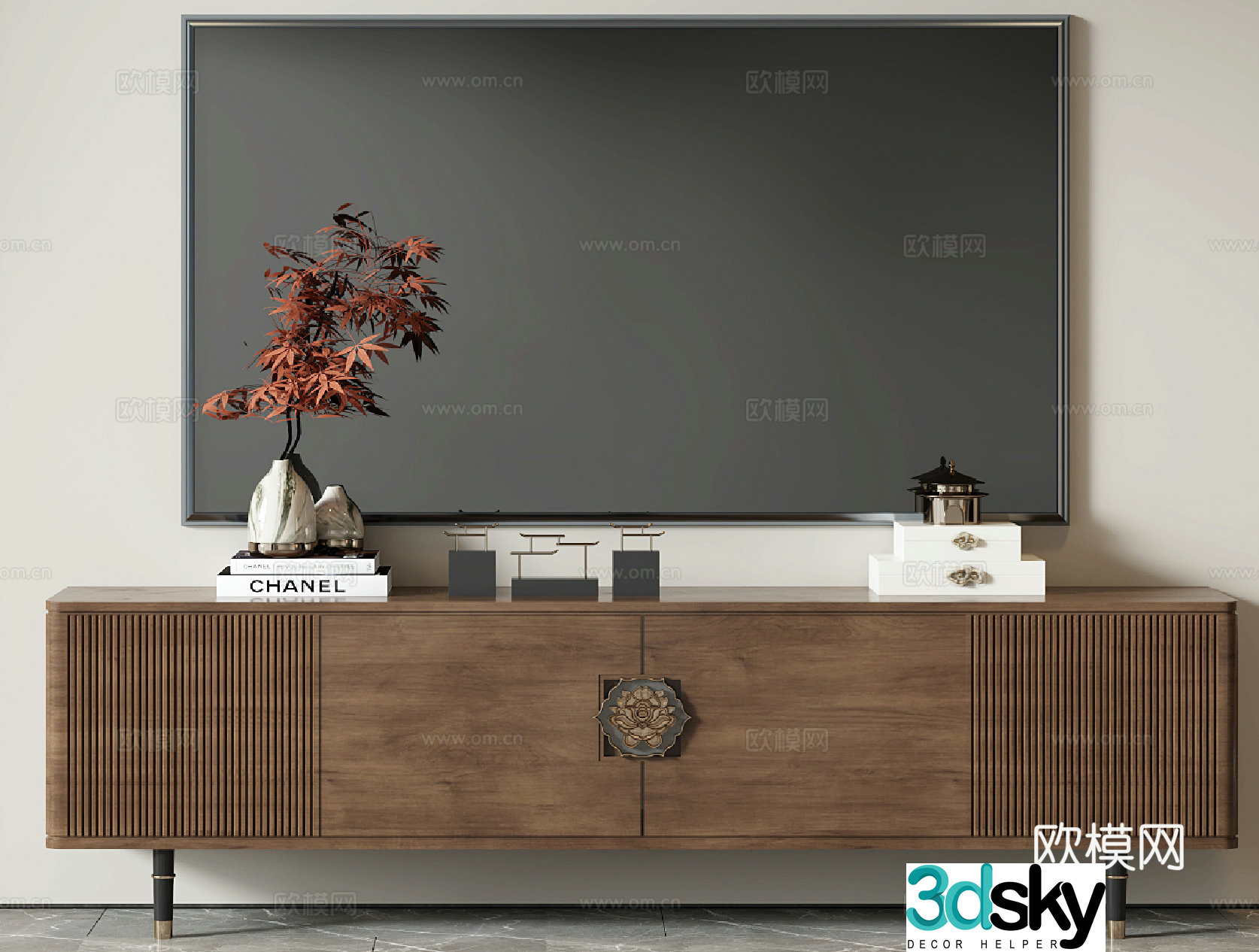 New Chinese TV cabinet 3D model
