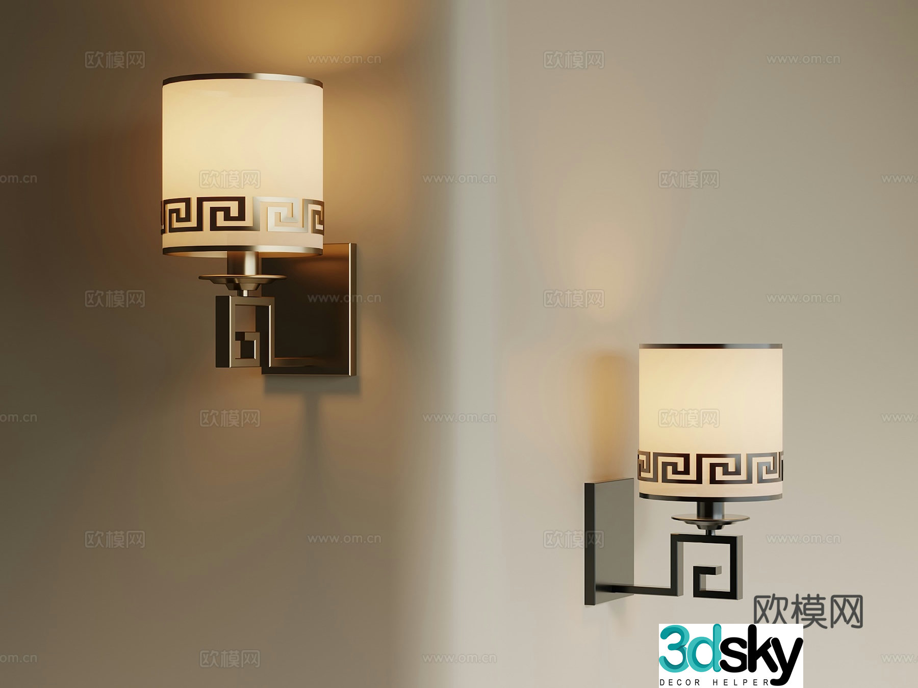 New Chinese style retro metal wall lamp outdoor wall lamp wall lamp bedside wall lamp 3d model