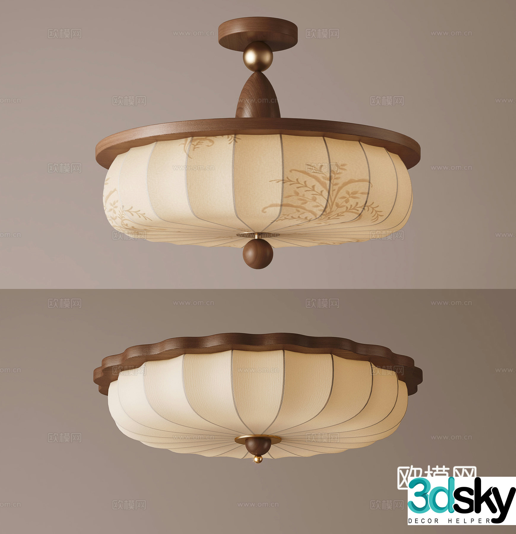 Middle-aged ceiling light 3D model
