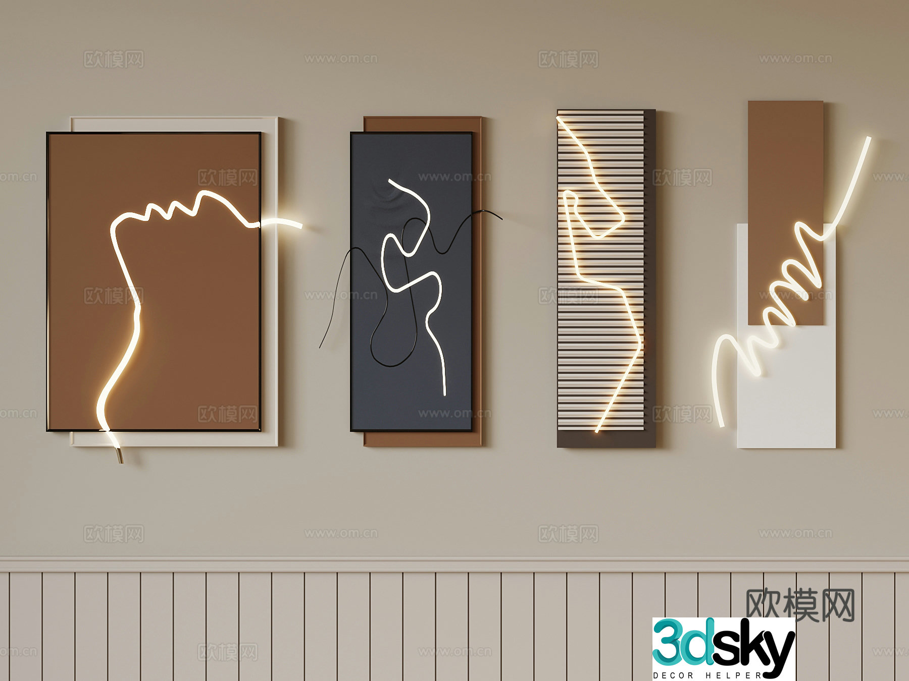 Modern wall decoration art pendant 3d model