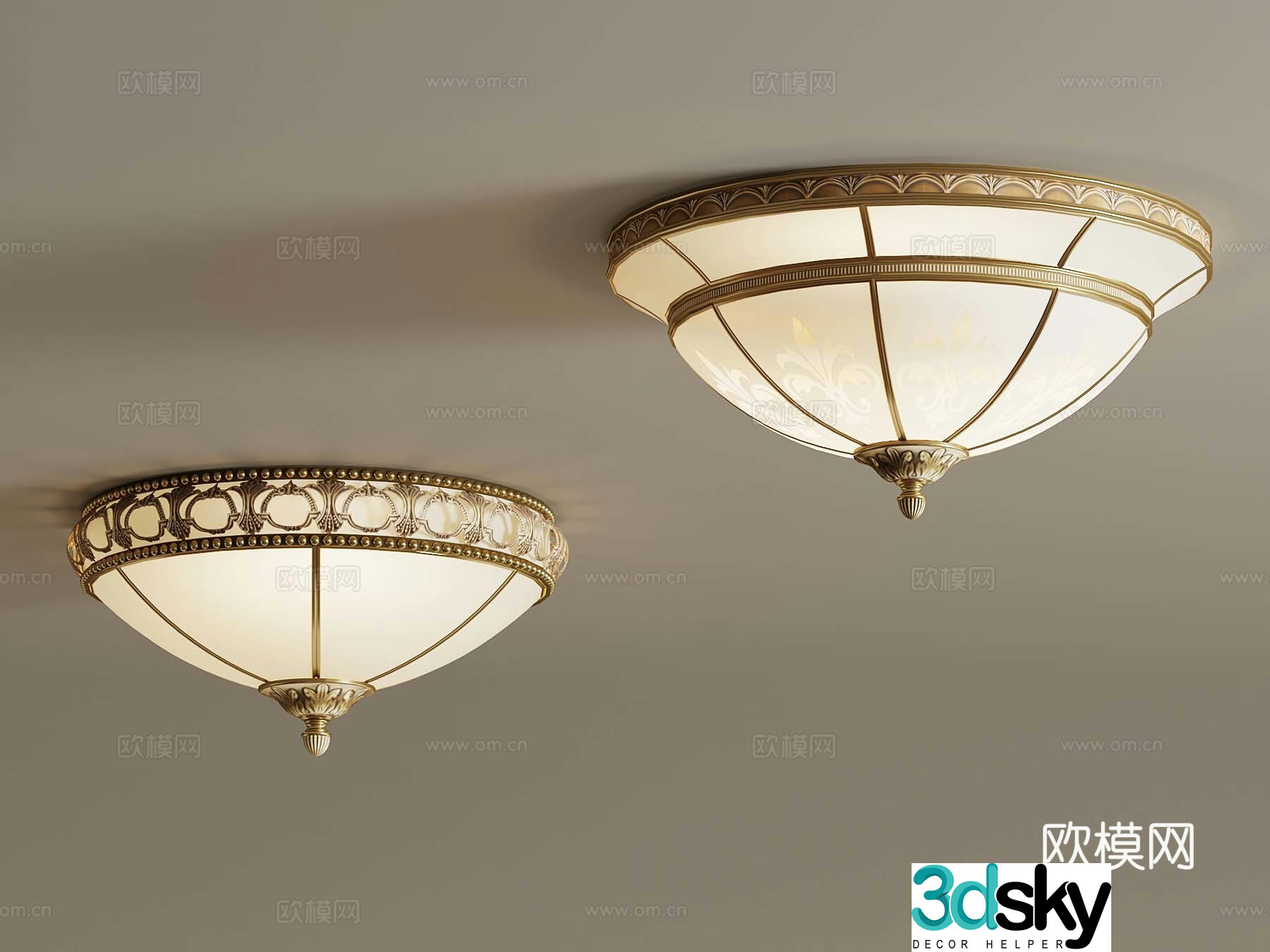 French ceiling light 3D model