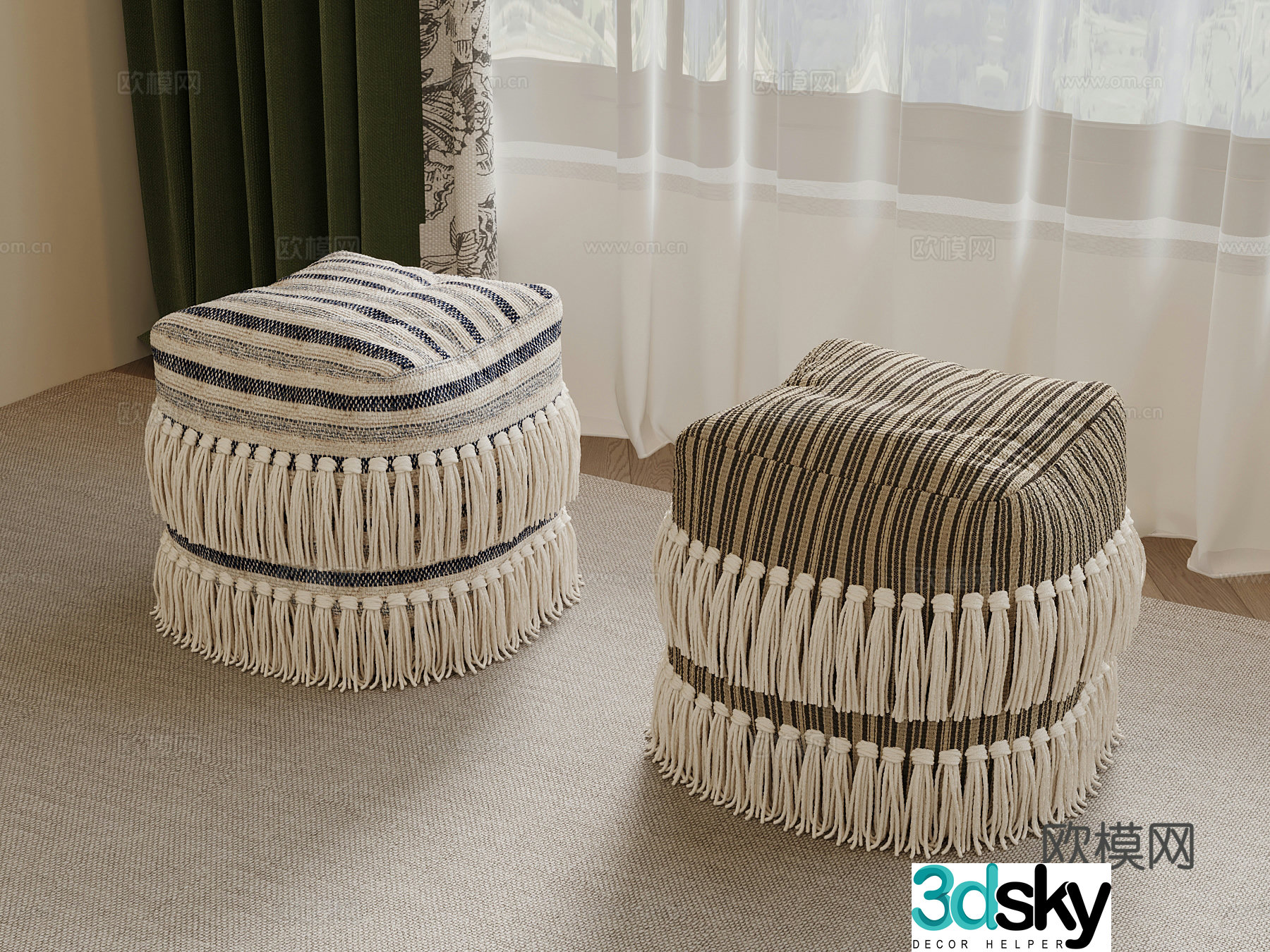 Jijifeng stool tassel stool 3d model