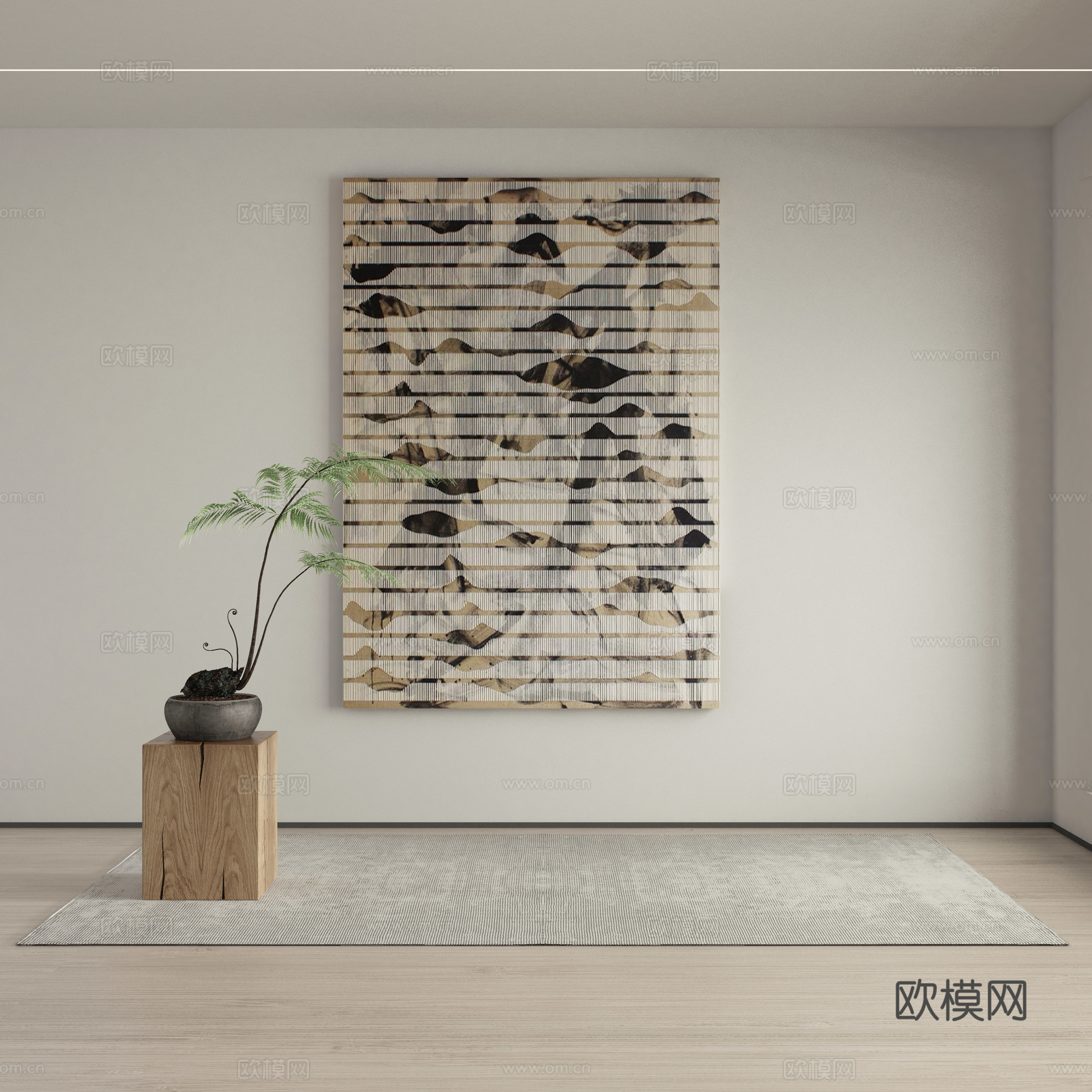 Modern Wasabi Hanging Painting Oil Painting 3D Model