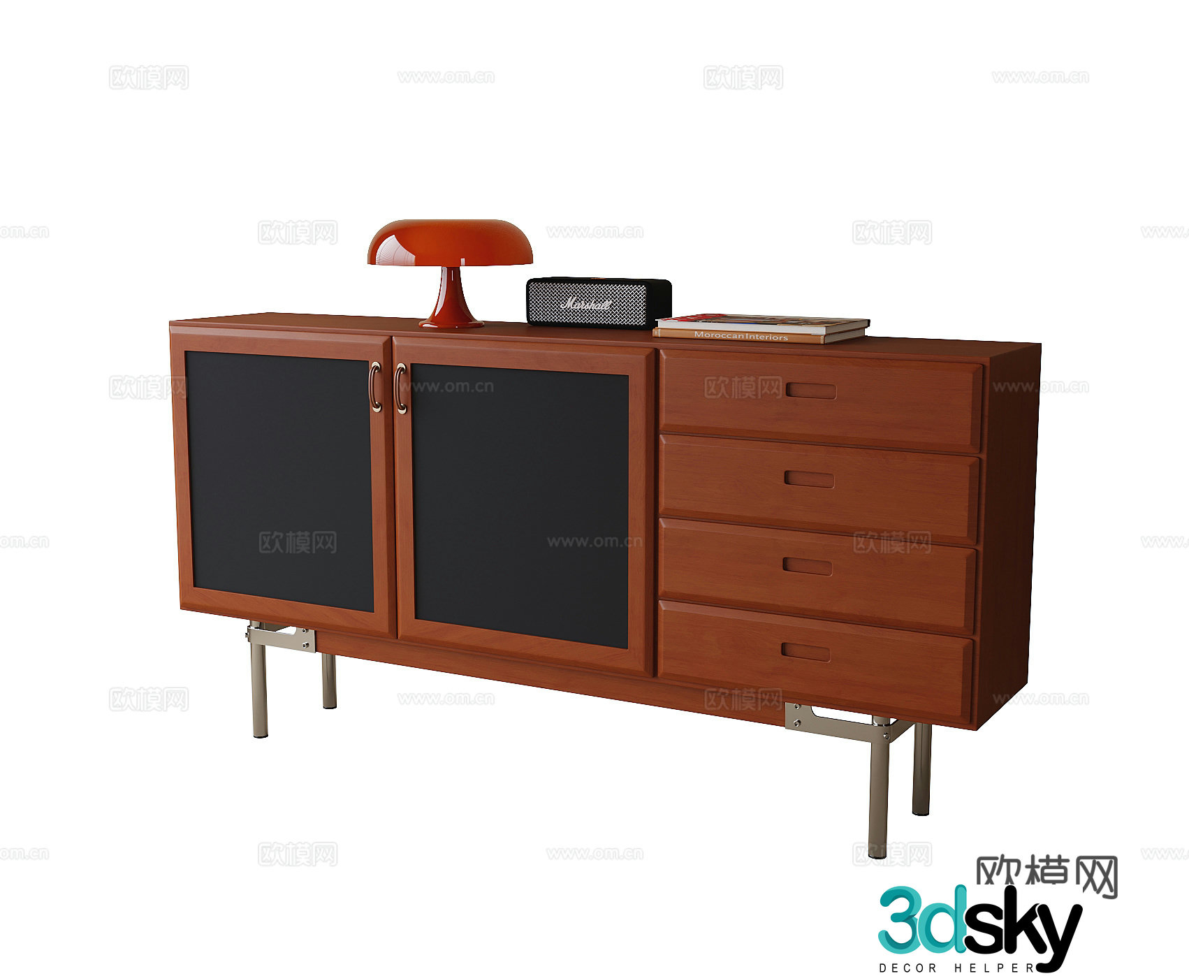 Modern side cabinet entrance cabinet desk lamp low shoe cabinet 3D model