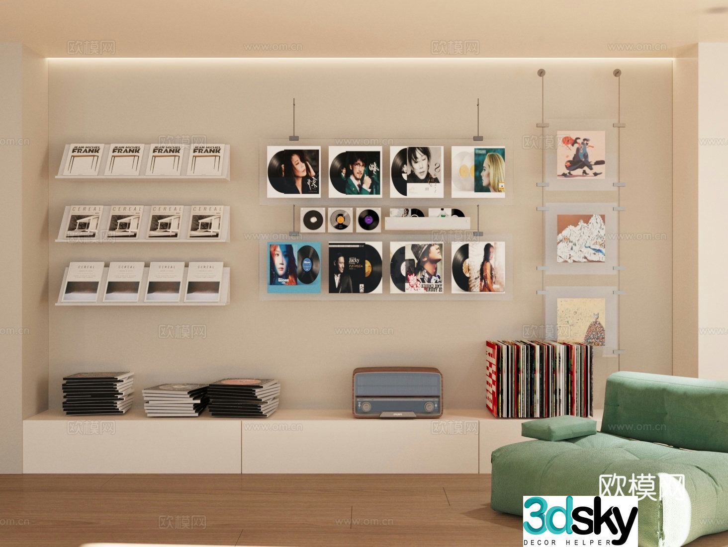 Modern wall decoration Acrylic wall decoration Turntable wall decoration 3D model