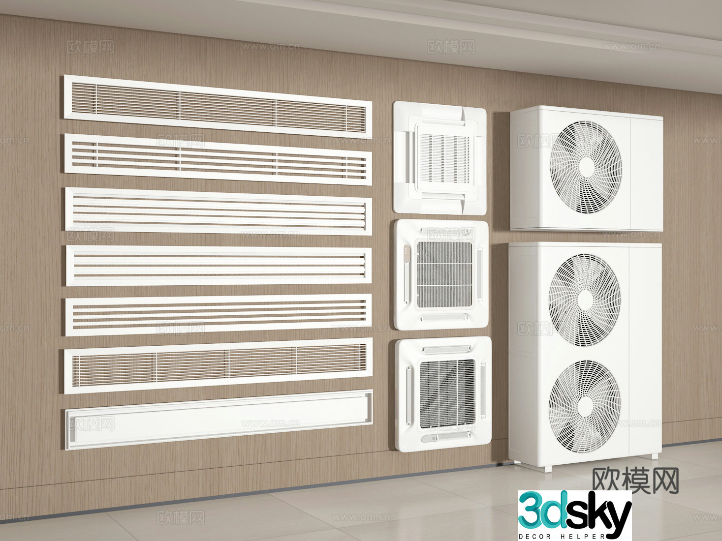 Air conditioning air outlet 3D model