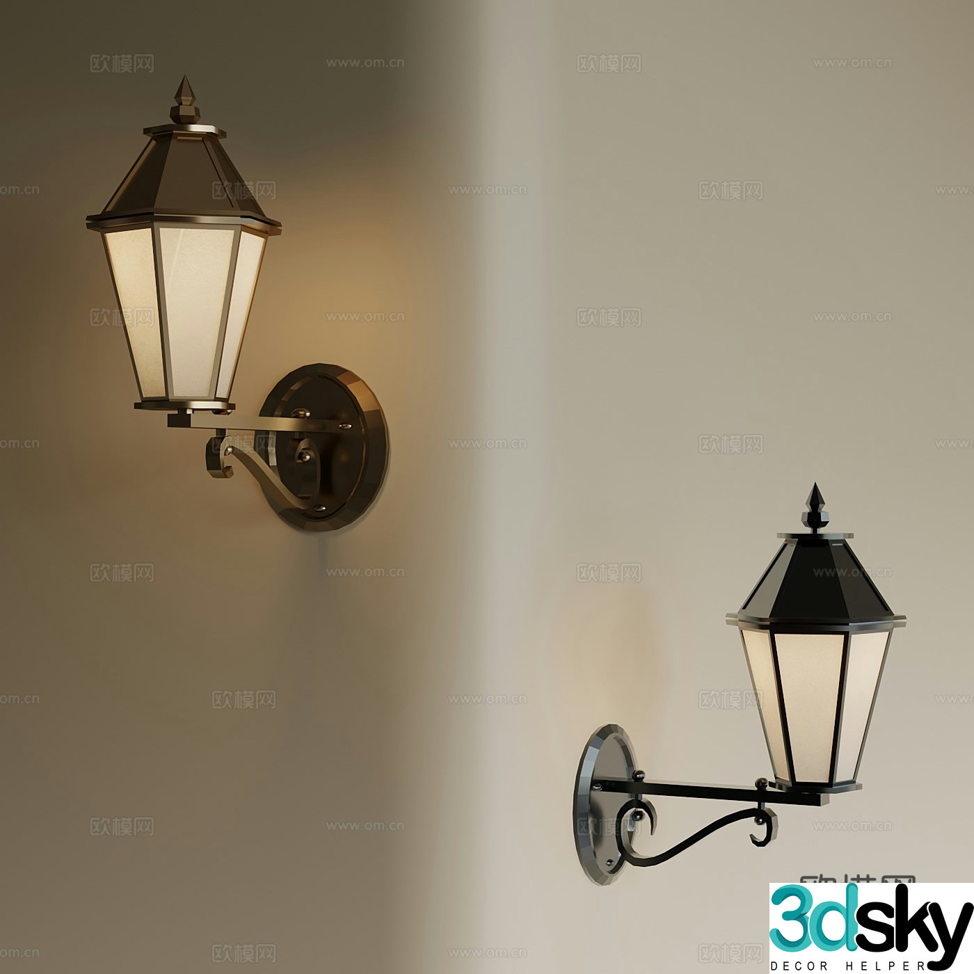 New Chinese style retro metal wall lamp outdoor wall lamp wall lamp bedside wall lamp 3d model