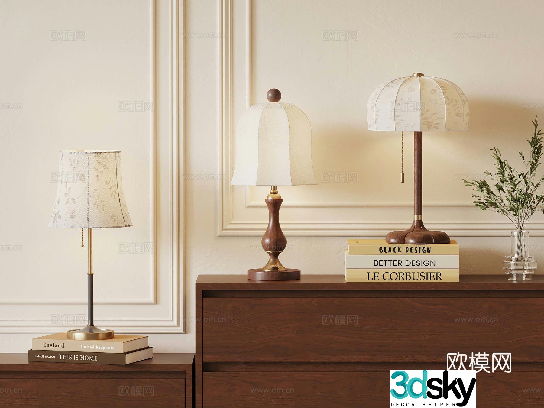 French medieval style table lamp 3d model