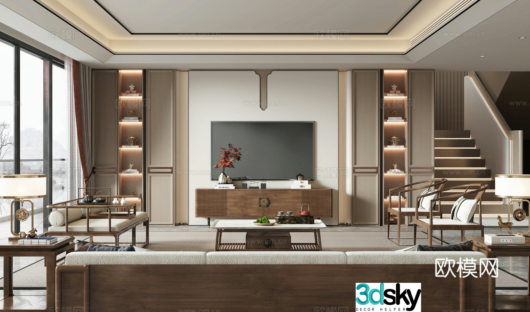 New Chinese living room 3D model